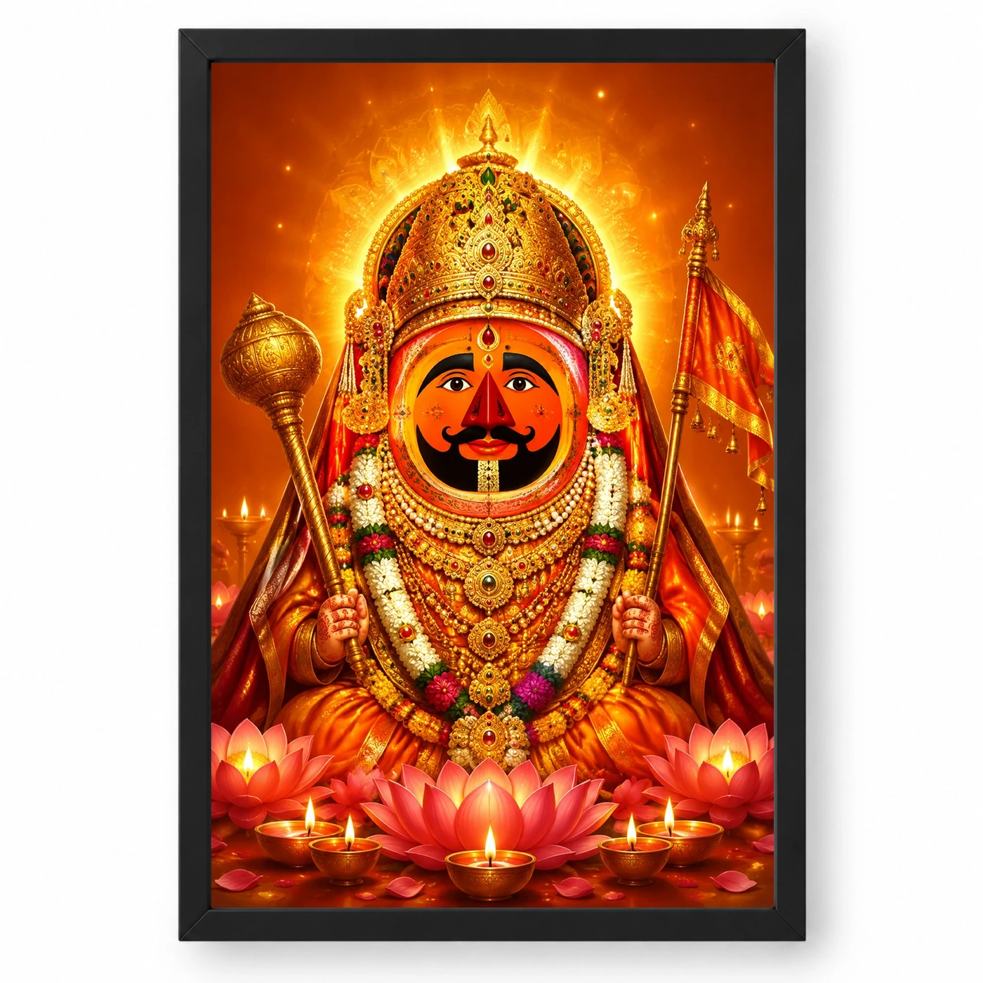 Salasar Balaji Lotus And Diya Radiance Photo Frame