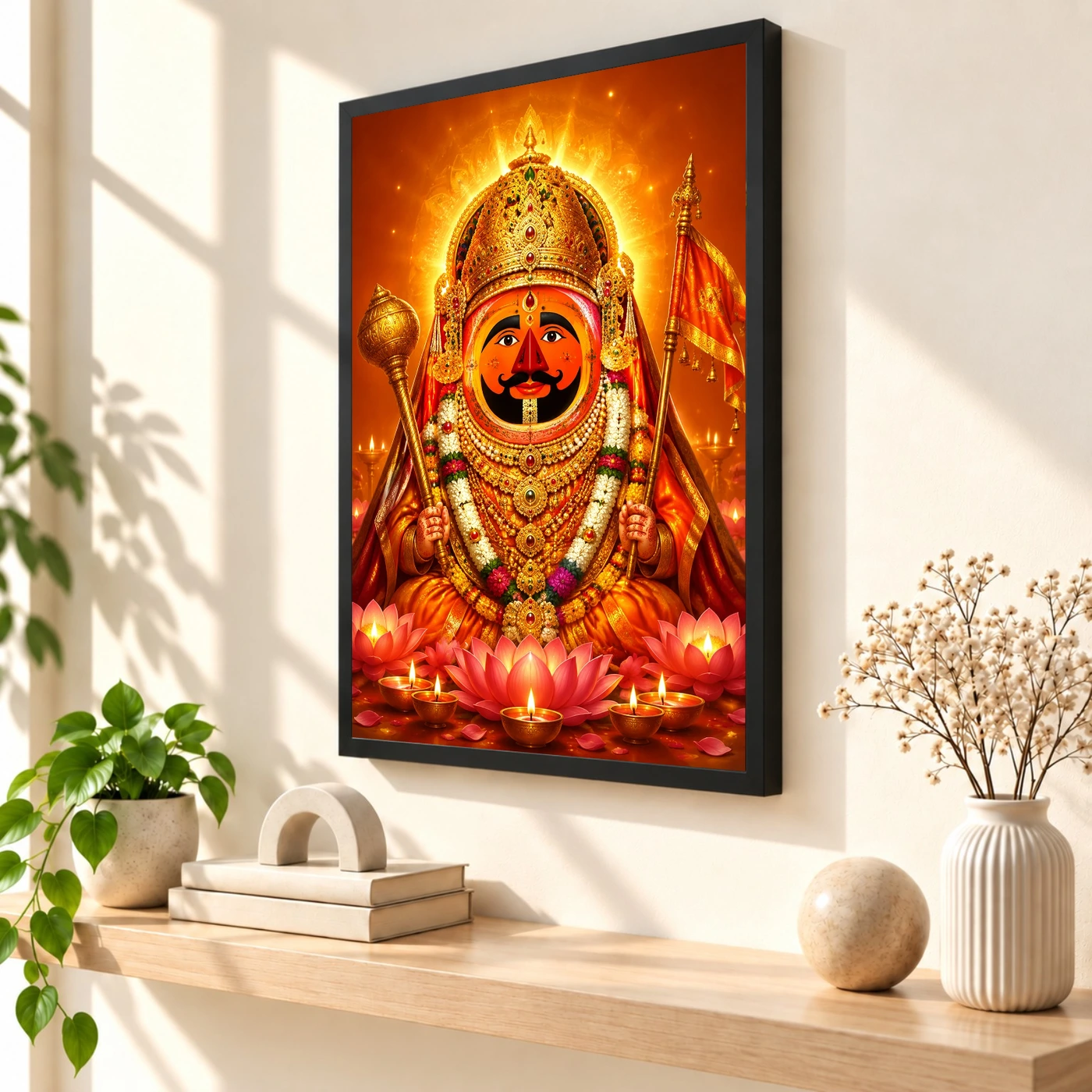 Salasar Balaji Lotus And Diya Radiance Photo Frame, view 2