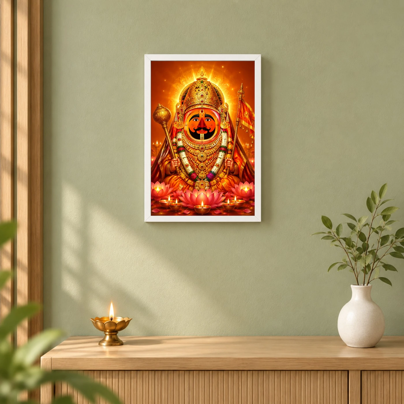 Salasar Balaji Lotus And Diya Radiance Photo Frame, view 6