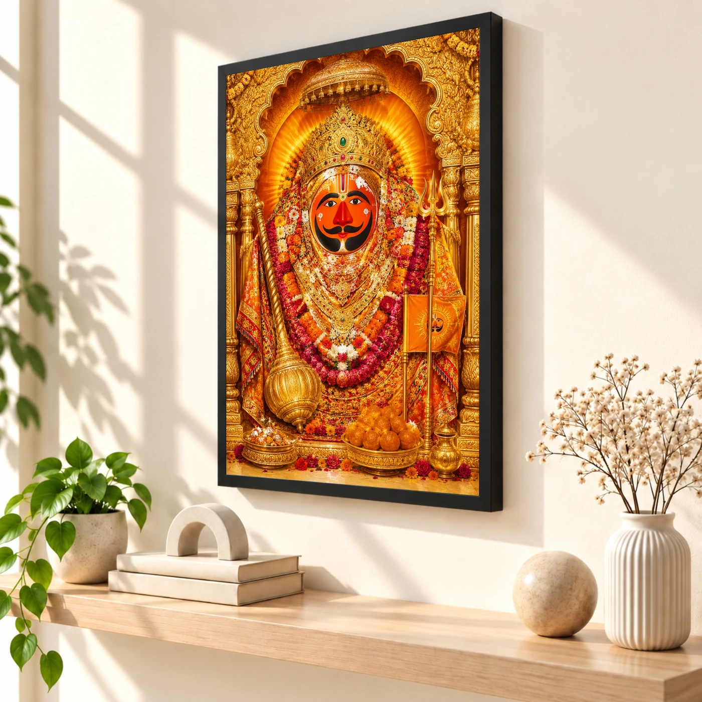 Salasar Balaji Ornate Golden Temple Darshan Photo Frame, view 2