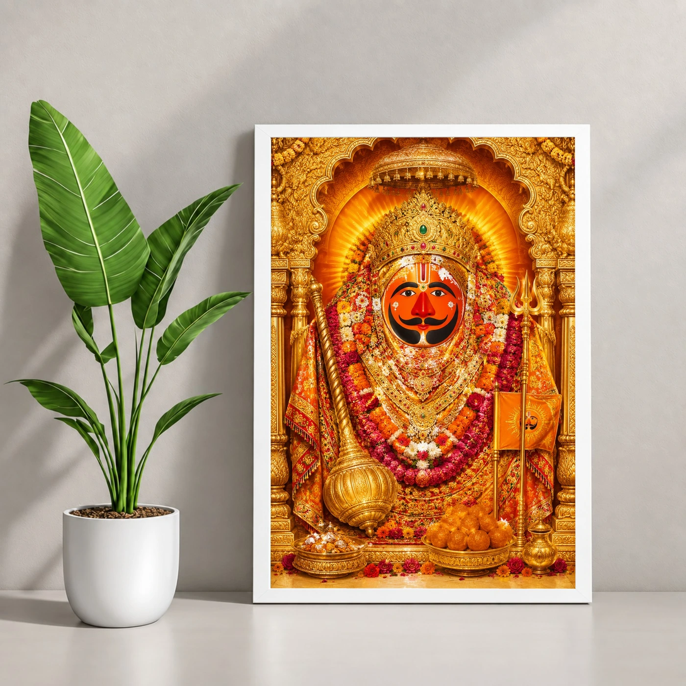 Salasar Balaji Ornate Golden Temple Darshan Photo Frame, view 4