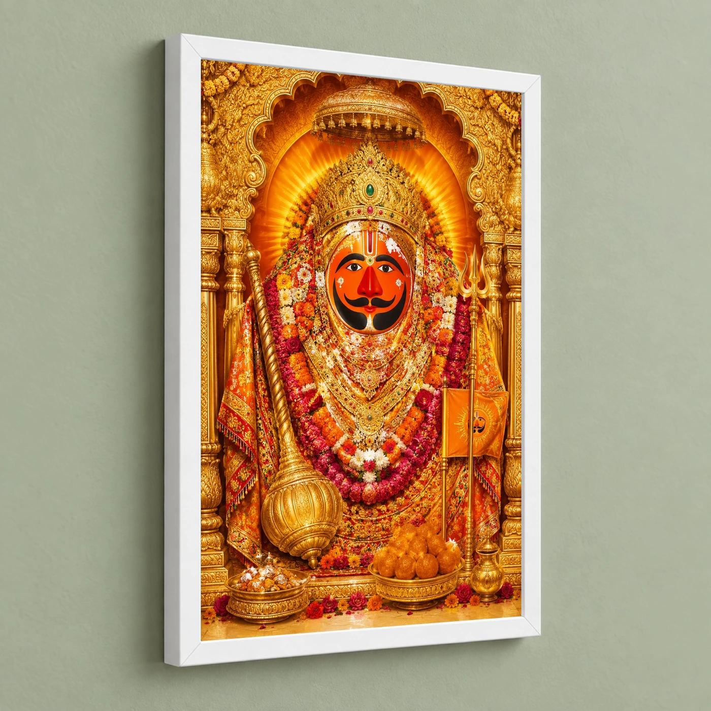 Salasar Balaji Ornate Golden Temple Darshan Photo Frame, view 5
