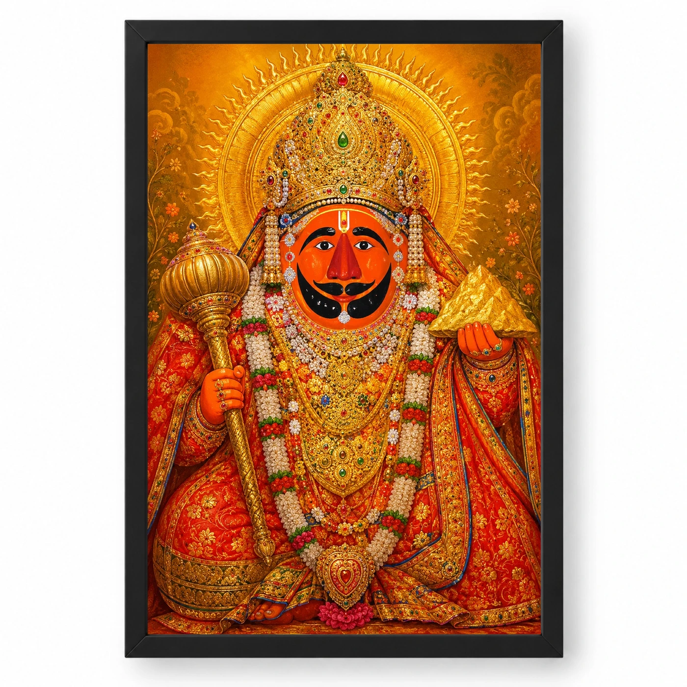 Salasar Balaji Traditional Indian Miniature-Inspired Devotional Art Photo Frame