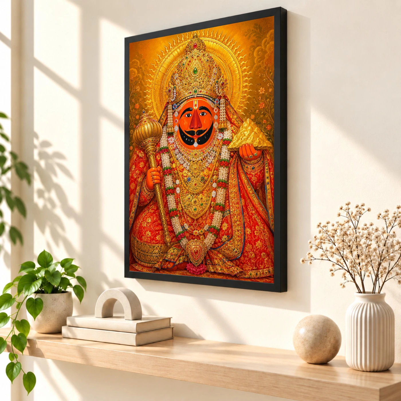 Salasar Balaji Traditional Indian Miniature-Inspired Devotional Art Photo Frame, view 2