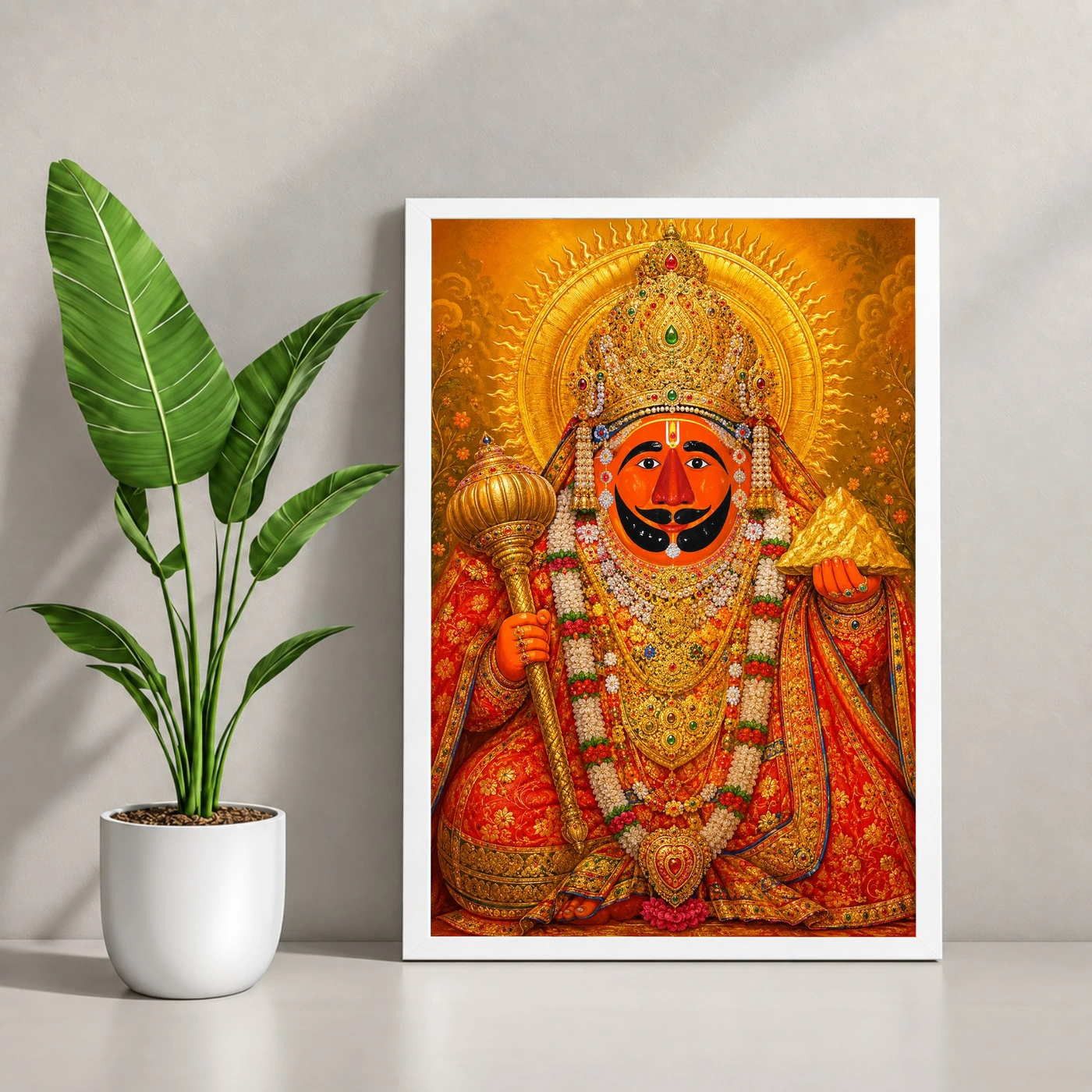 Salasar Balaji Traditional Indian Miniature-Inspired Devotional Art Photo Frame, view 4