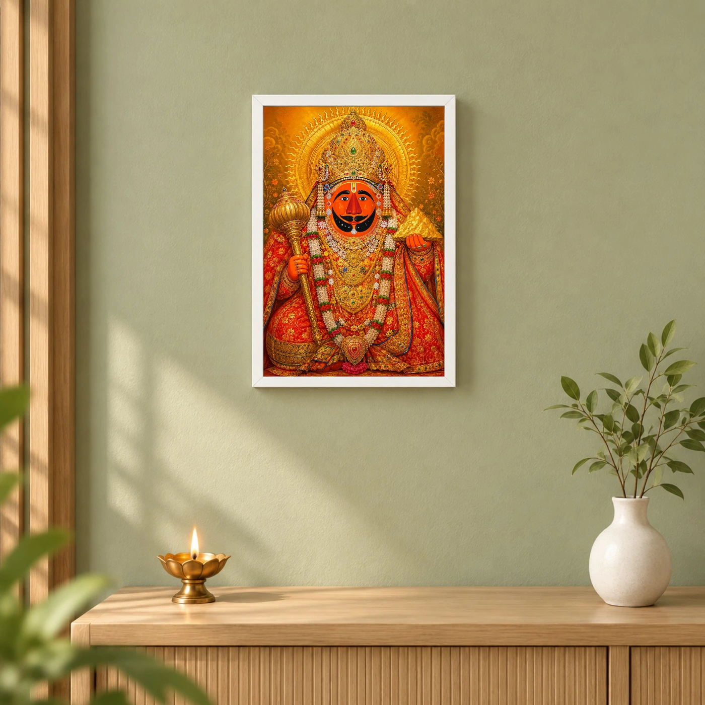 Salasar Balaji Traditional Indian Miniature-Inspired Devotional Art Photo Frame, view 6