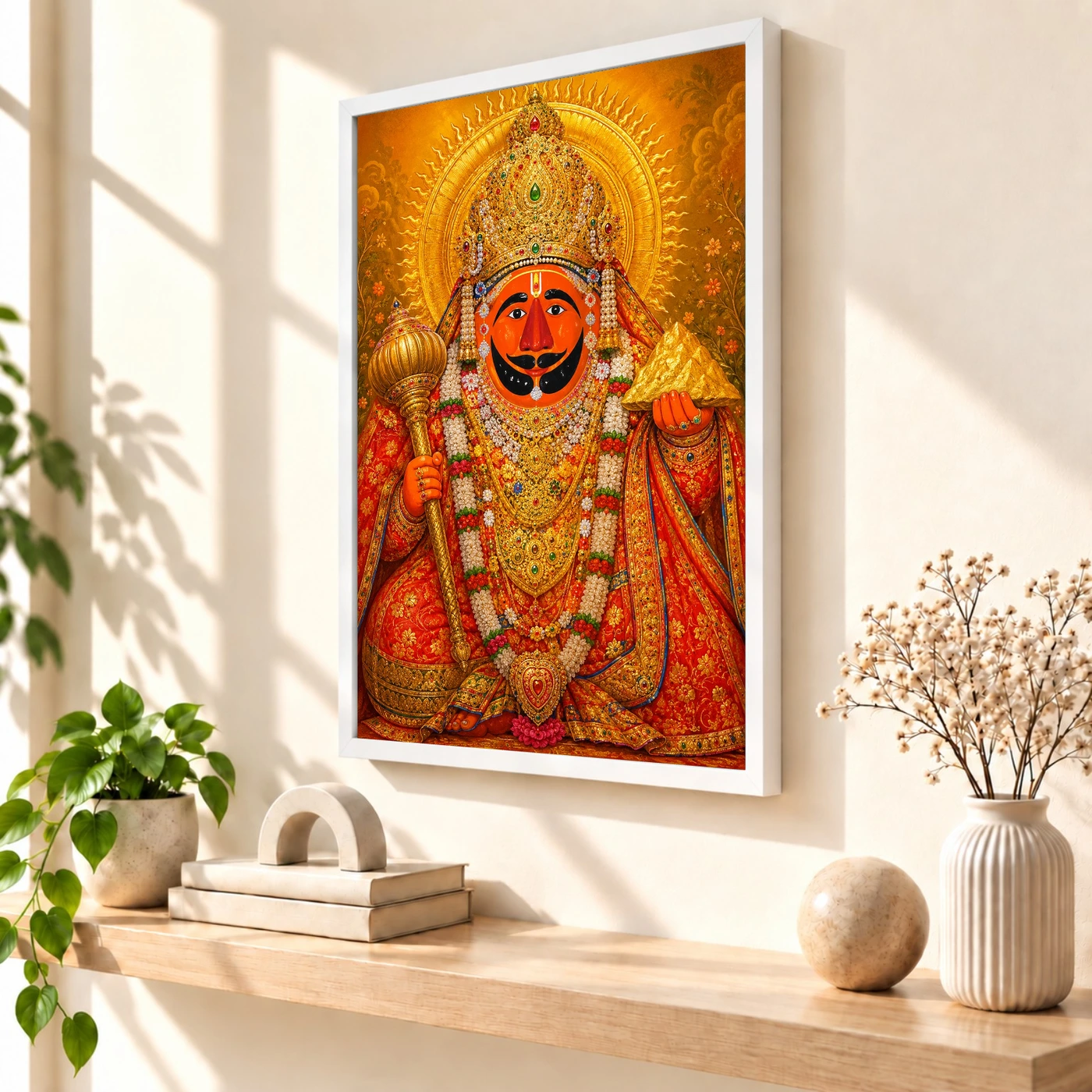 Salasar Balaji Traditional Indian Miniature-Inspired Devotional Art Photo Frame, view 7
