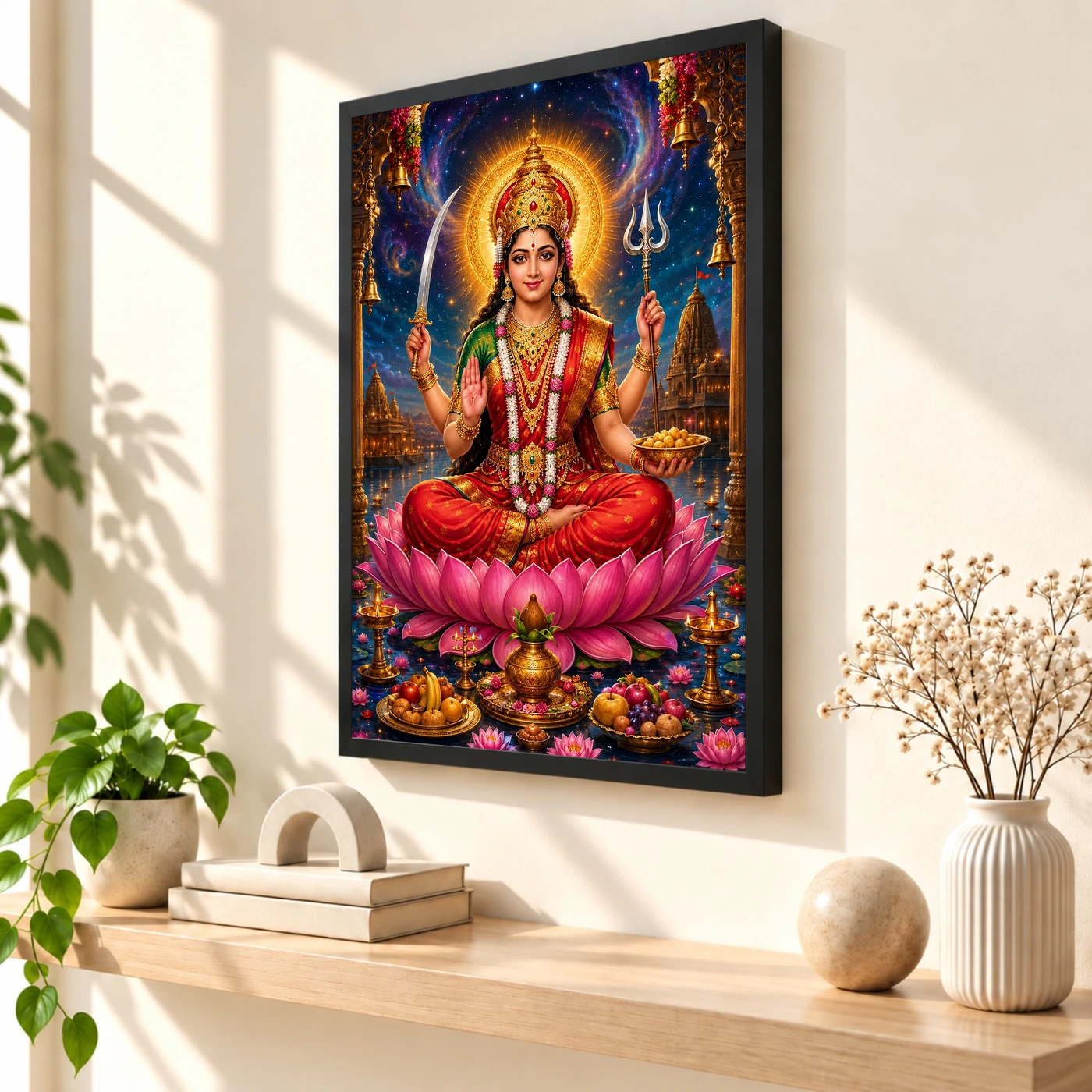 Santoshi Maa Cosmic Celestial Aura Photo Frame, view 2