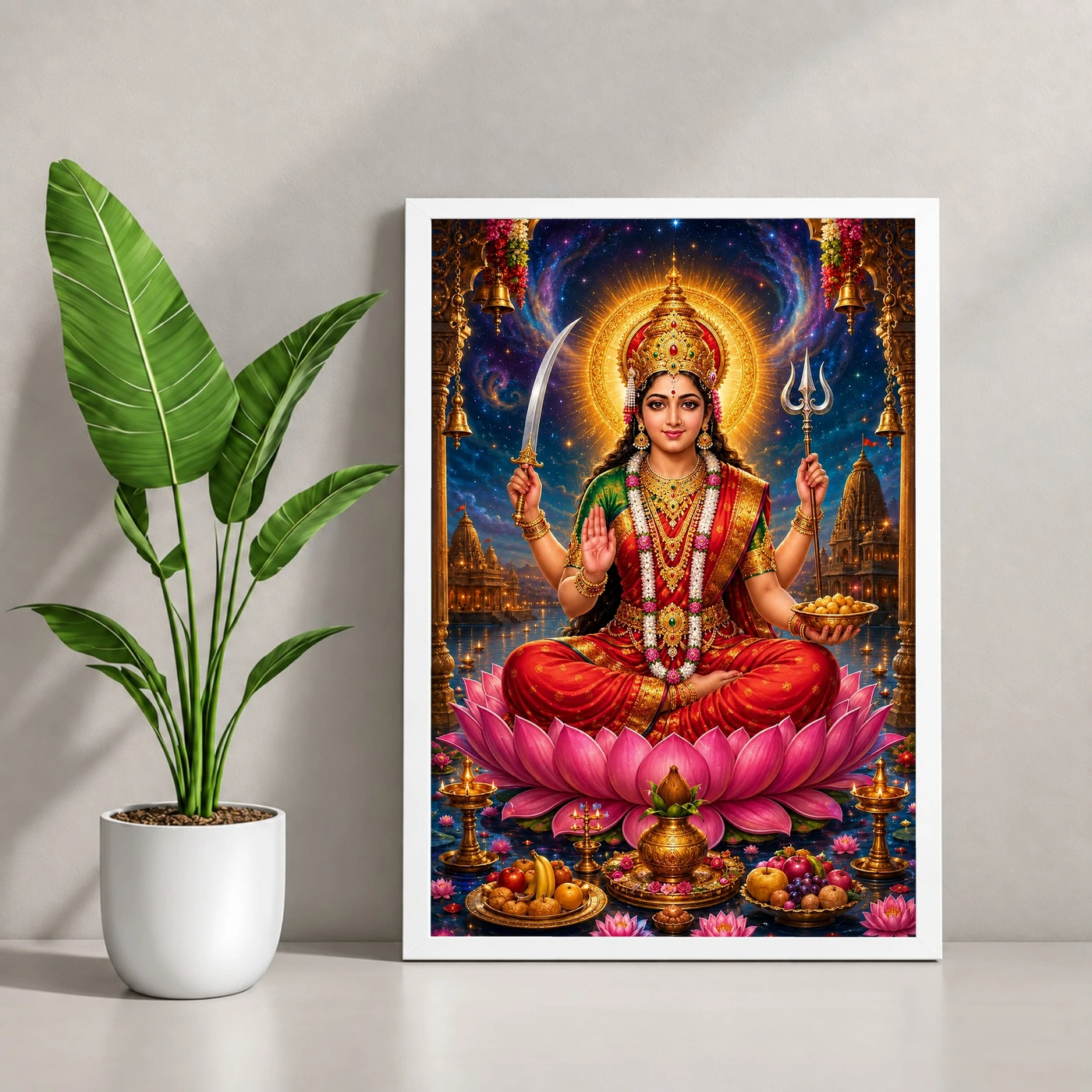 Santoshi Maa Cosmic Celestial Aura Photo Frame, view 4