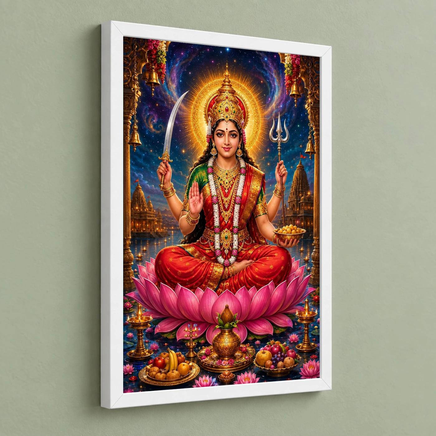 Santoshi Maa Cosmic Celestial Aura Photo Frame, view 5