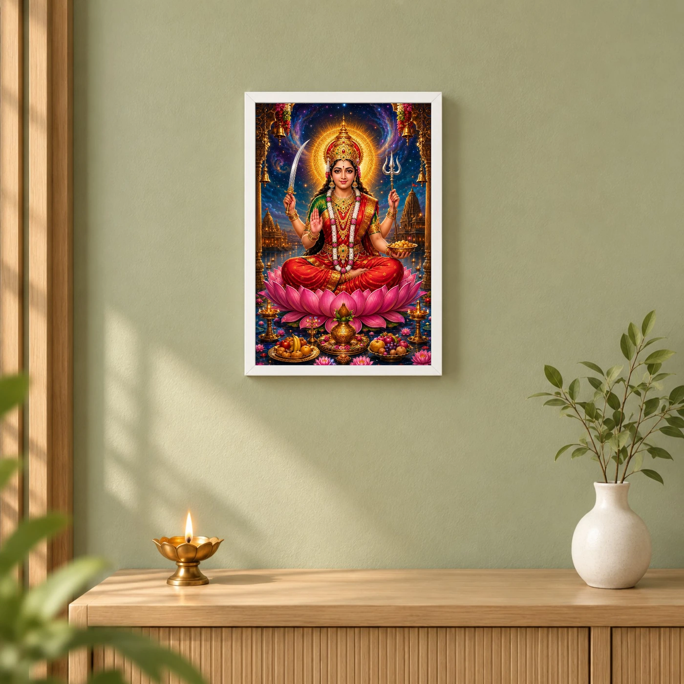 Santoshi Maa Cosmic Celestial Aura Photo Frame, view 6