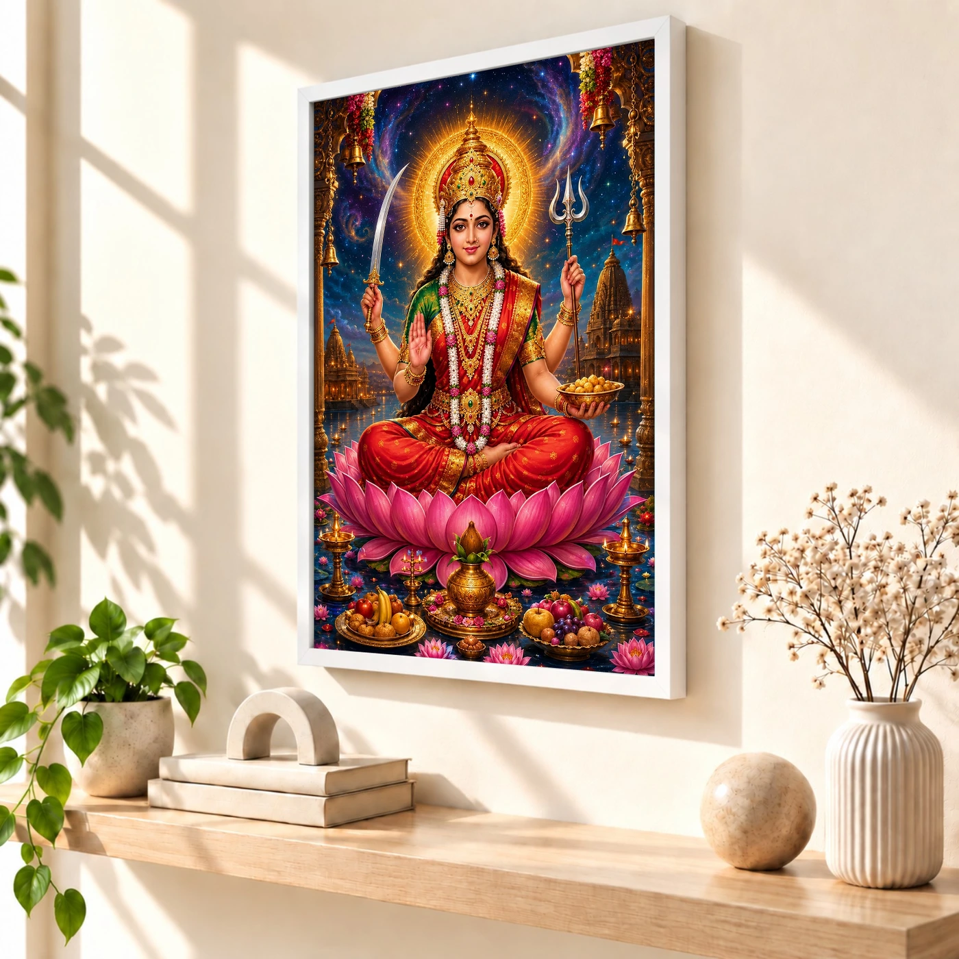 Santoshi Maa Cosmic Celestial Aura Photo Frame, view 7