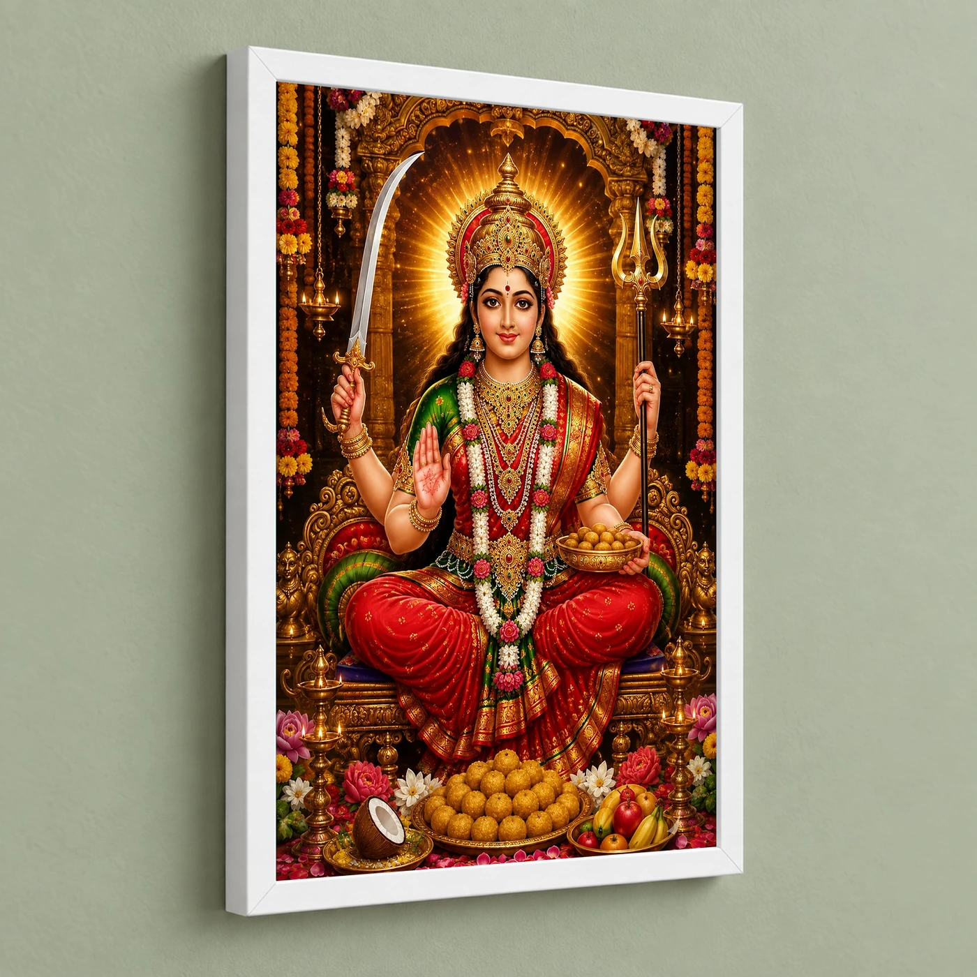 Santoshi Maa Grand Festival Flower Decoration Photo Frame, view 5