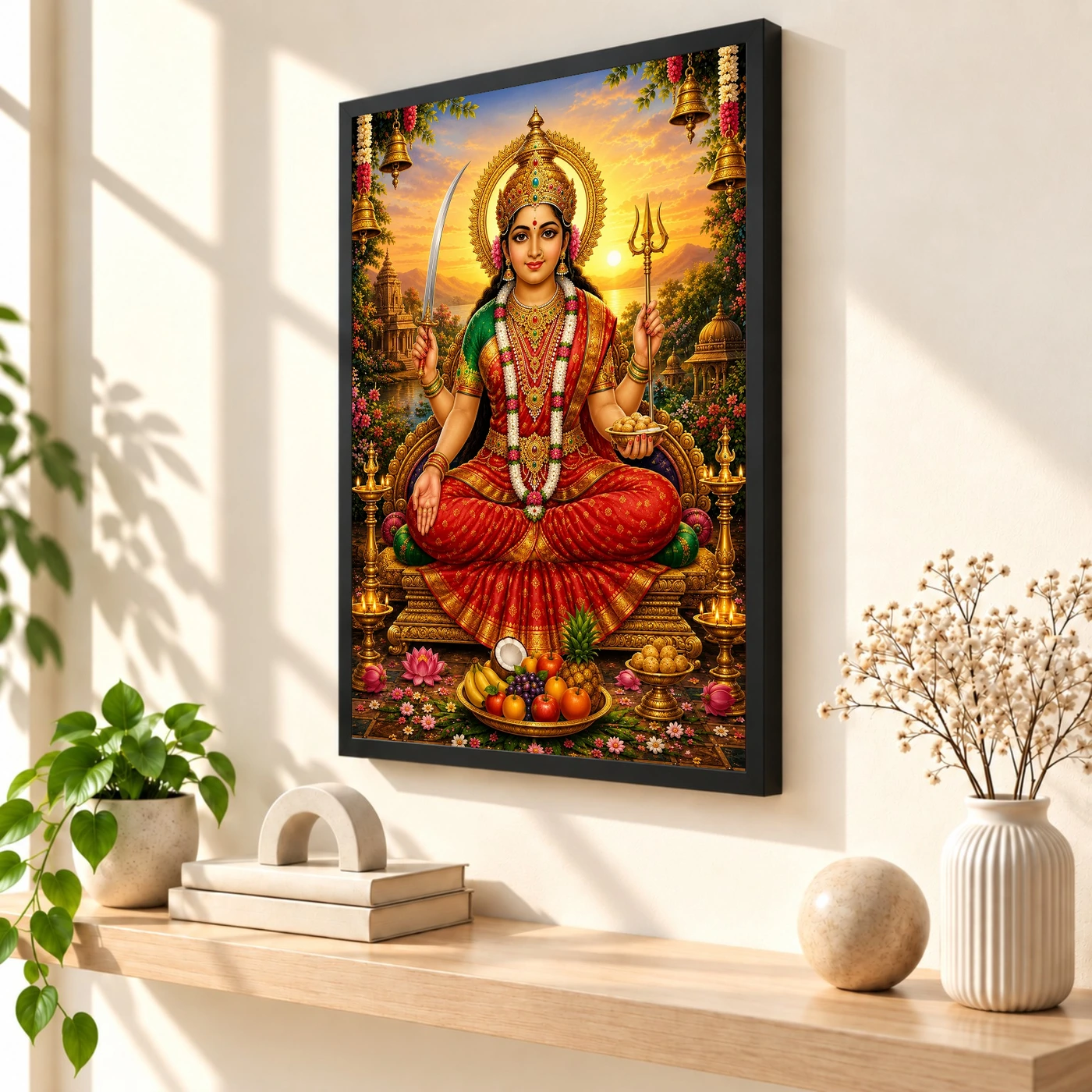 Santoshi Maa Serene Sunrise Blessing Photo Frame, view 2