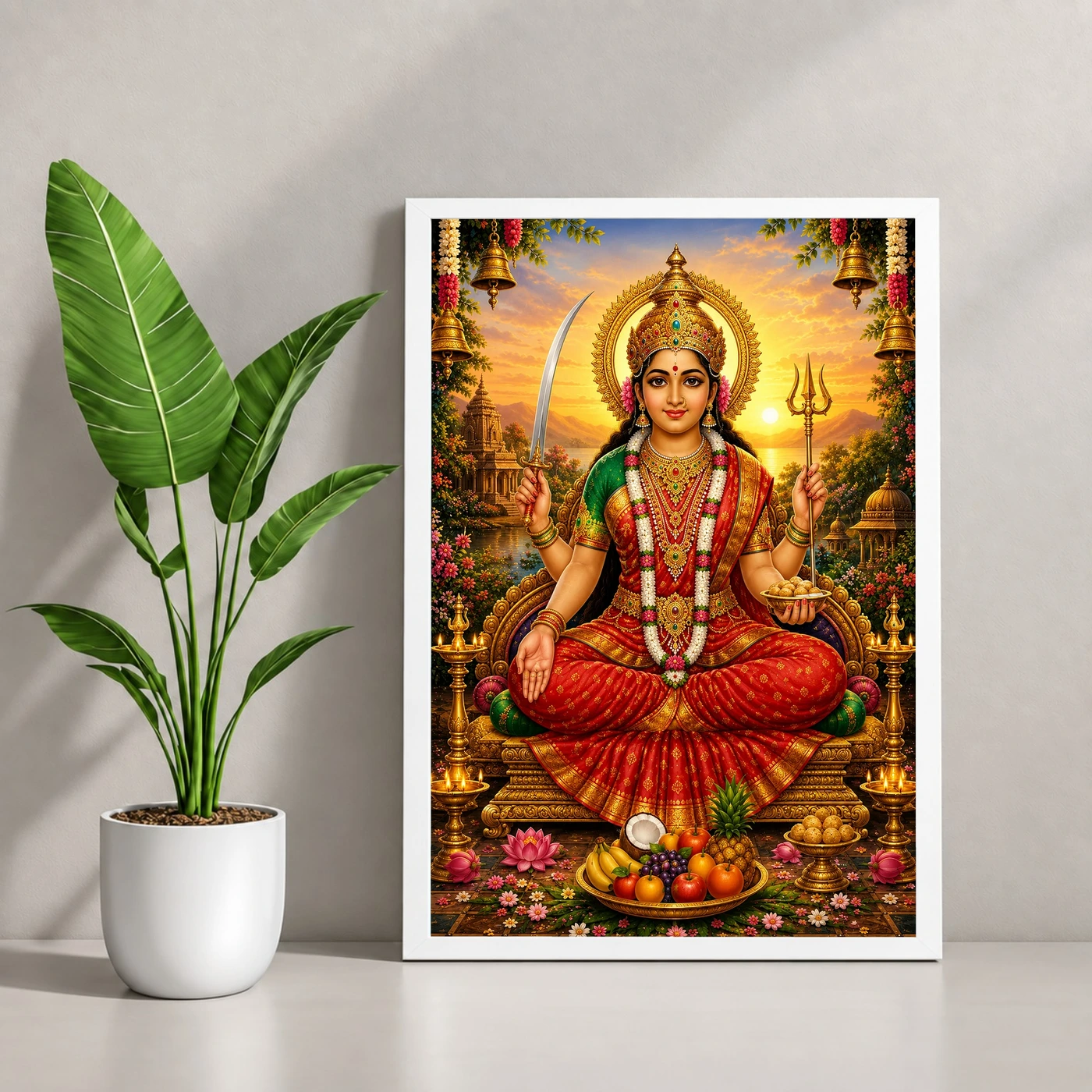 Santoshi Maa Serene Sunrise Blessing Photo Frame, view 4