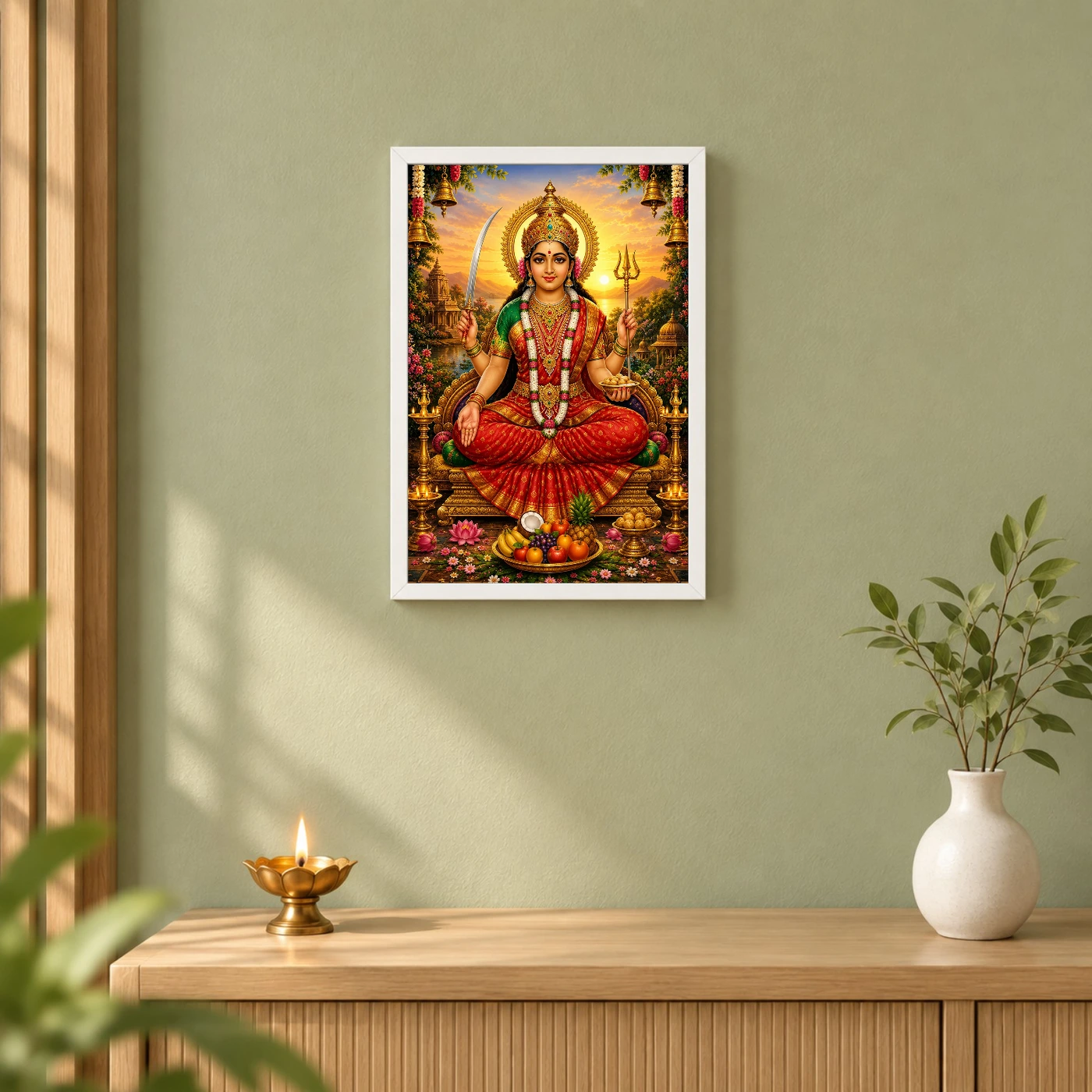 Santoshi Maa Serene Sunrise Blessing Photo Frame, view 6