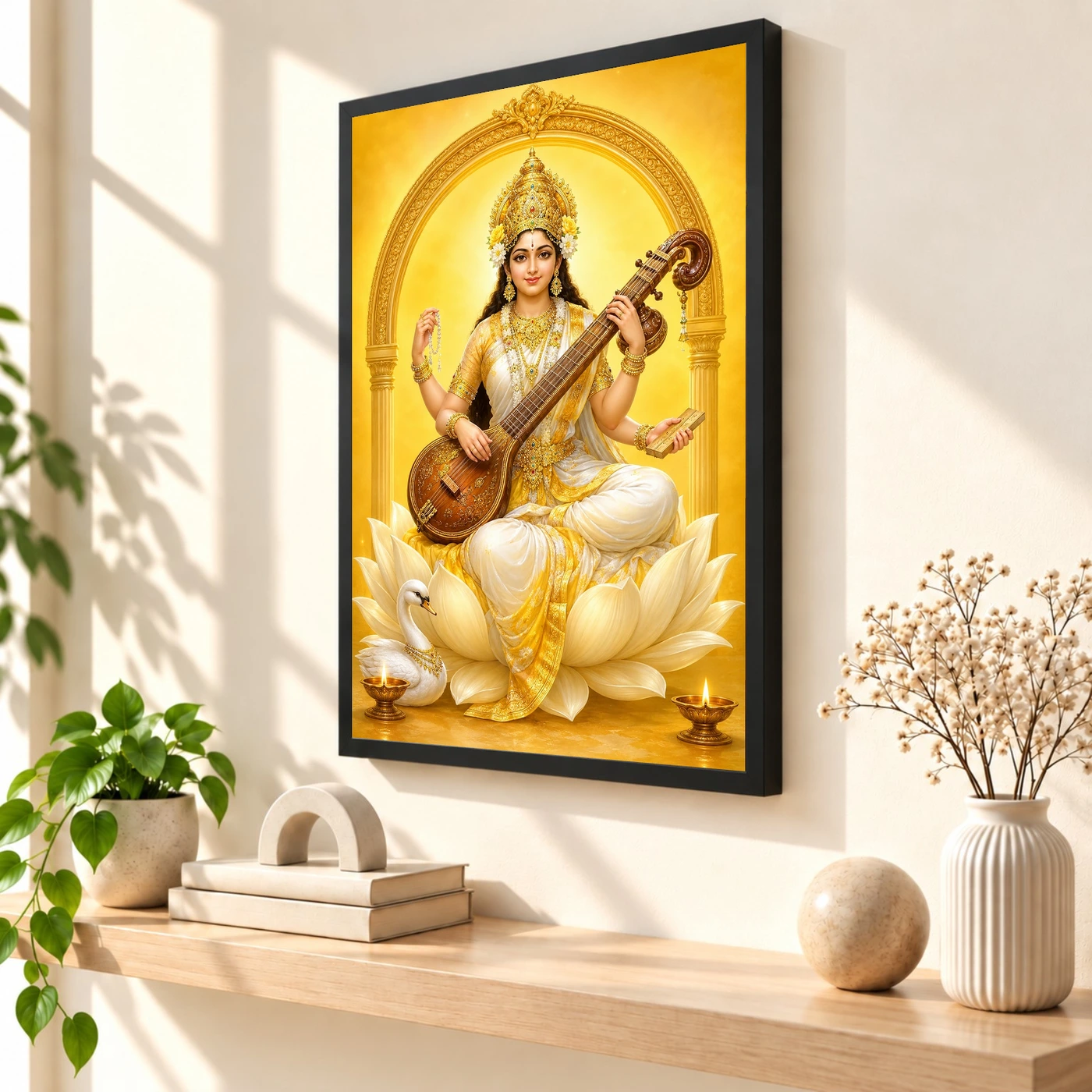 Saraswati — Basant Panchami Blessings Frame, view 2