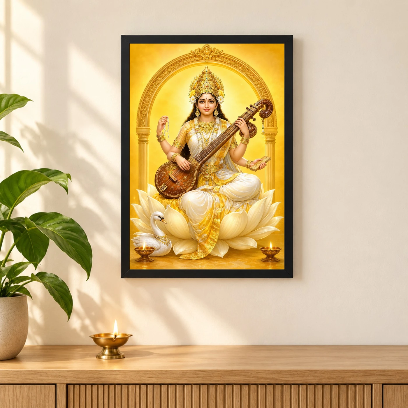 Saraswati — Basant Panchami Blessings Frame, view 3