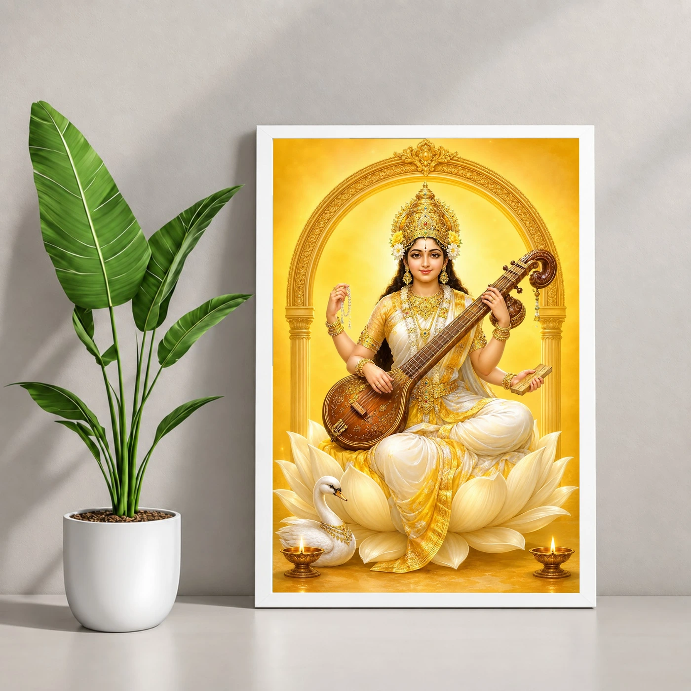 Saraswati — Basant Panchami Blessings Frame, view 4