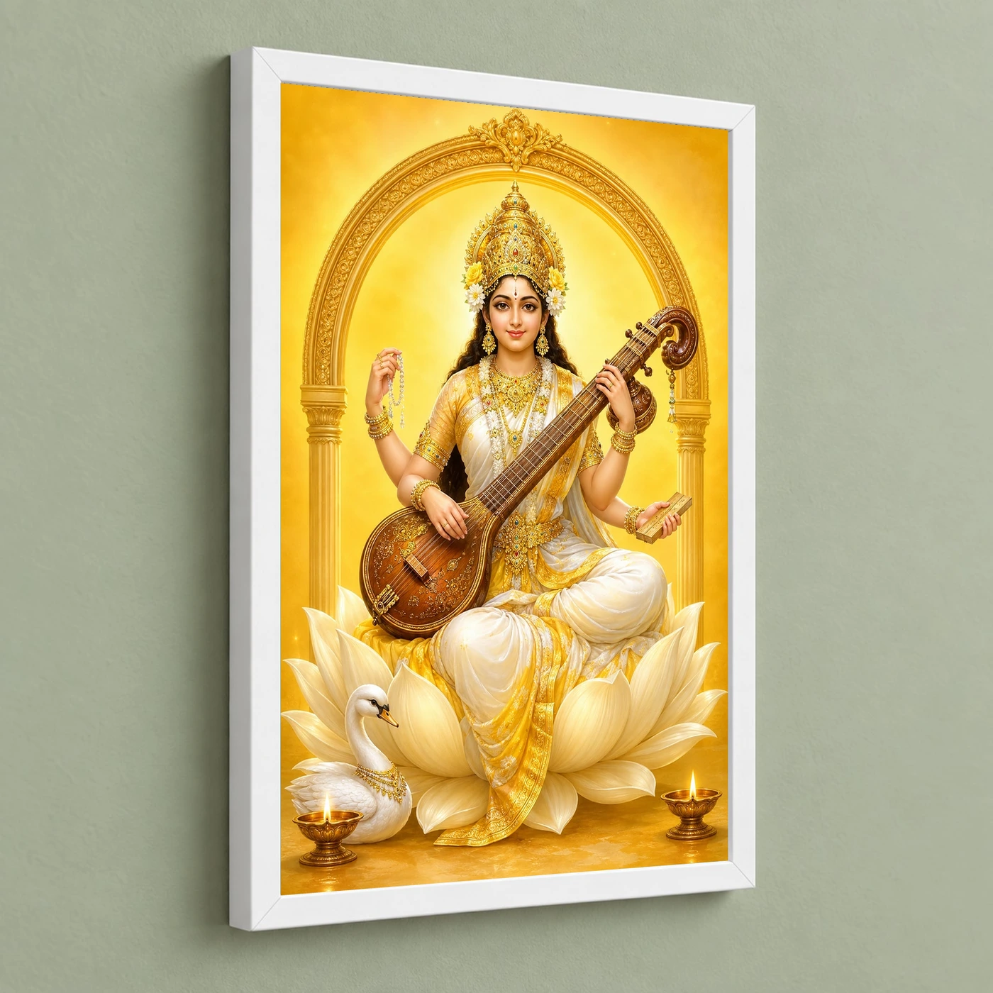 Saraswati — Basant Panchami Blessings Frame, view 5