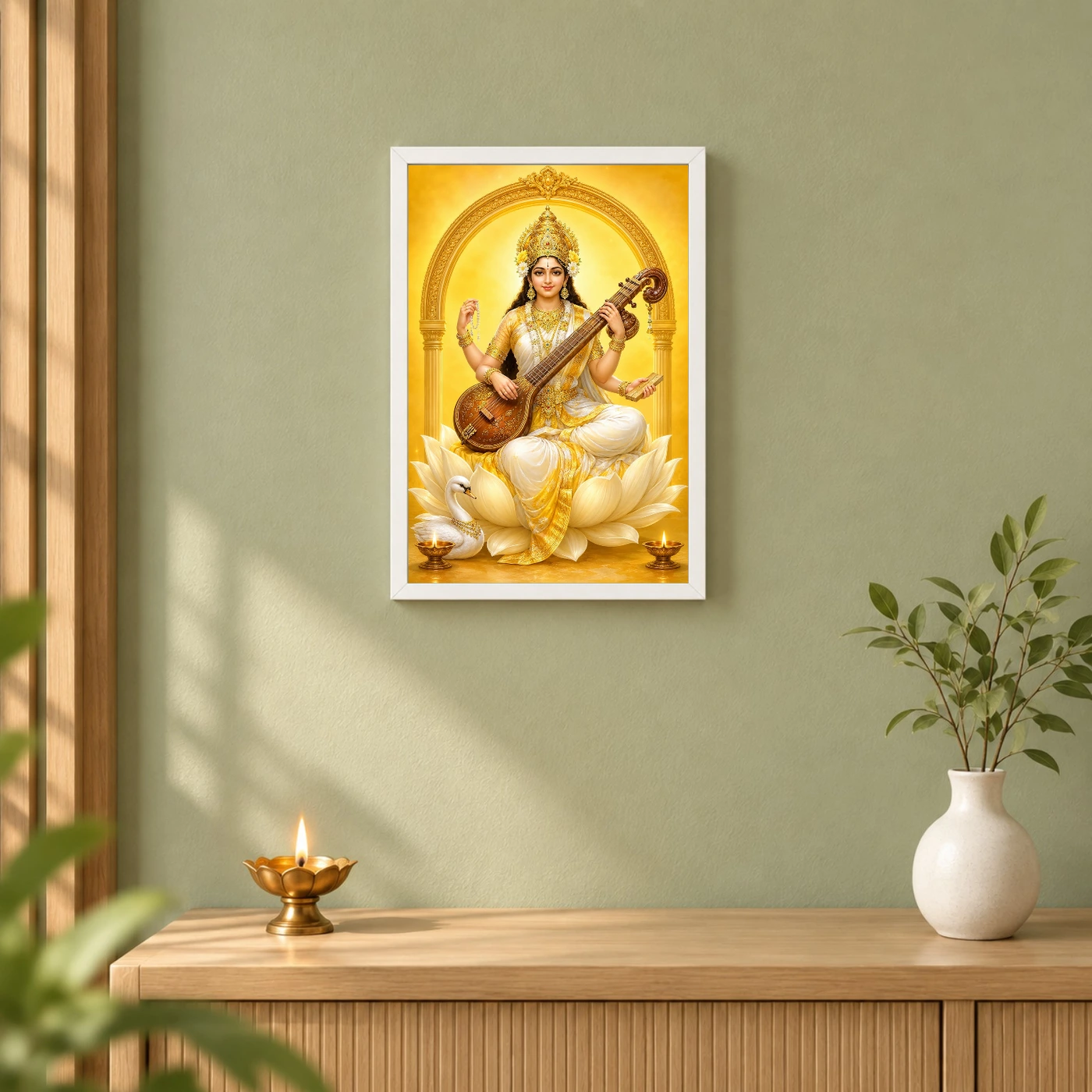 Saraswati — Basant Panchami Blessings Frame, view 6
