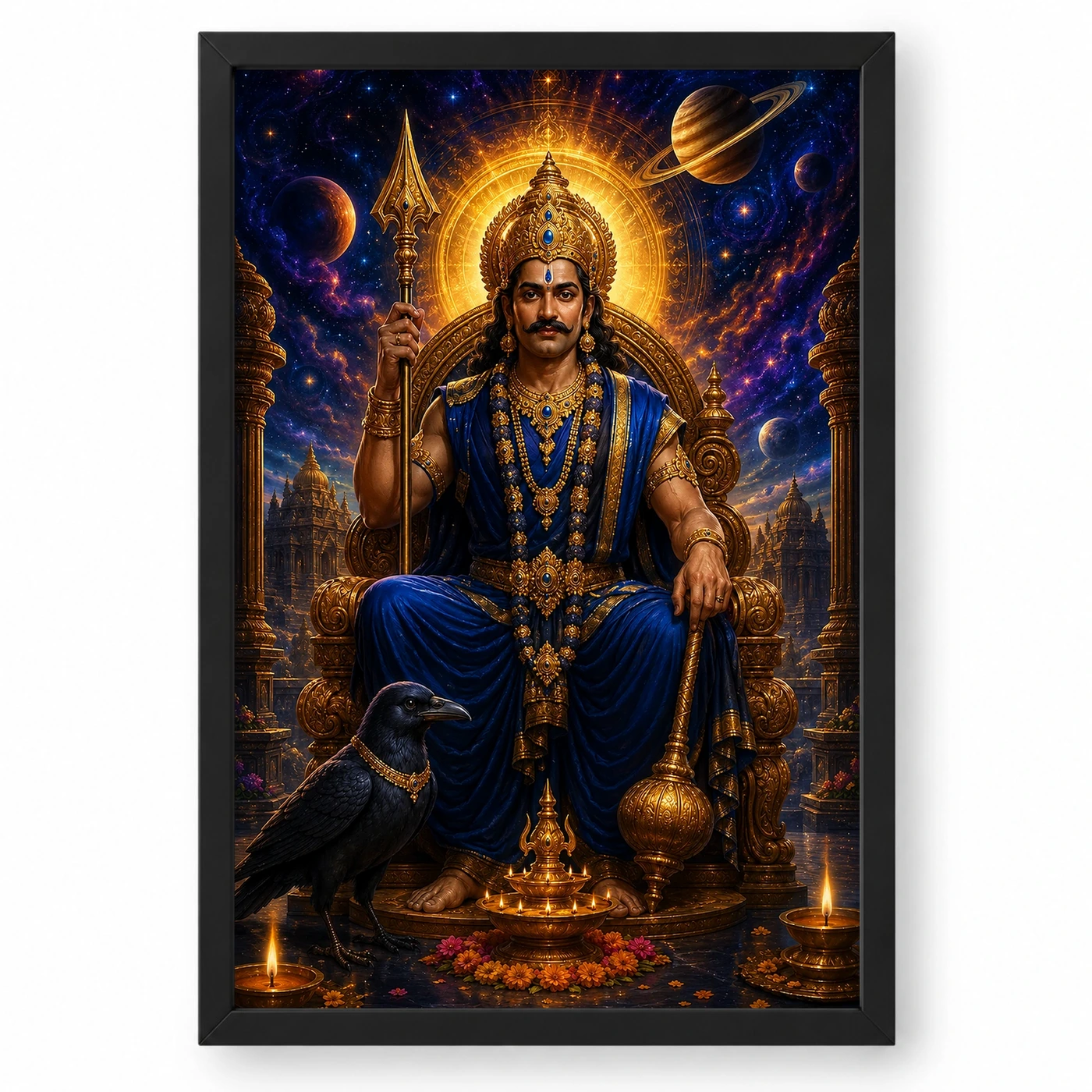 Shani Dev Cosmic Celestial Aura Photo Frame