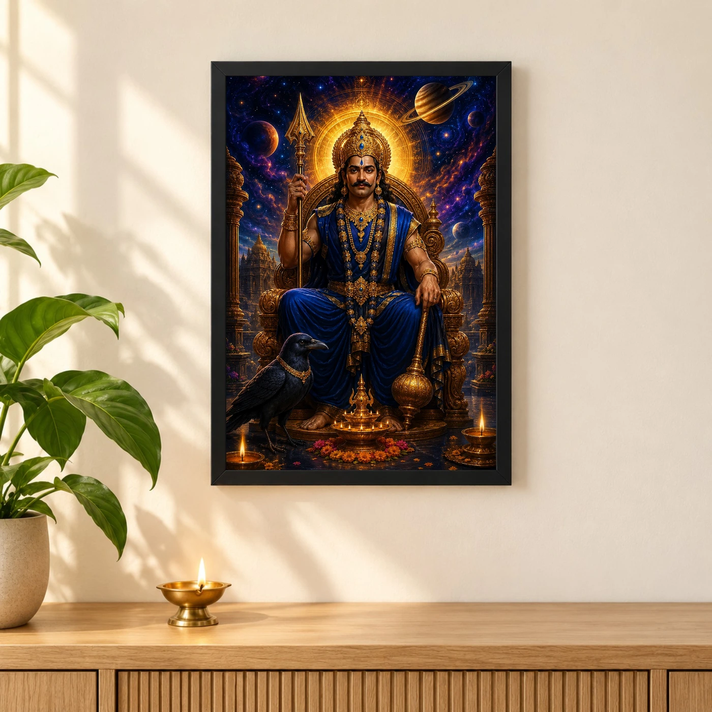 Shani Dev Cosmic Celestial Aura Photo Frame, view 3