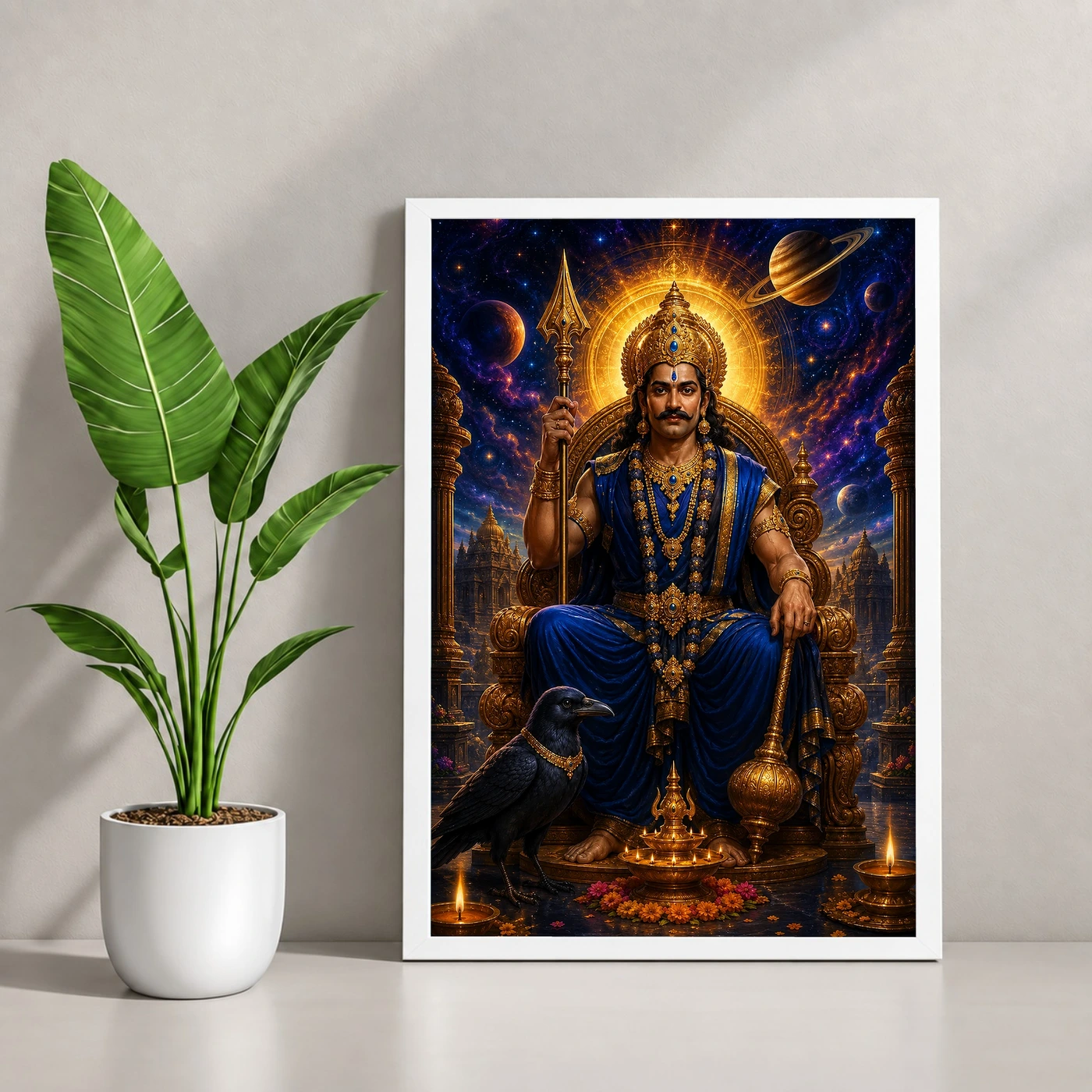 Shani Dev Cosmic Celestial Aura Photo Frame, view 4