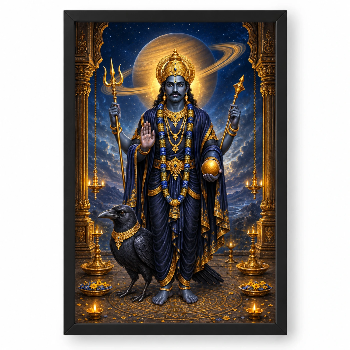 Shani Dev Crow Vahana Cosmic Photo Frame