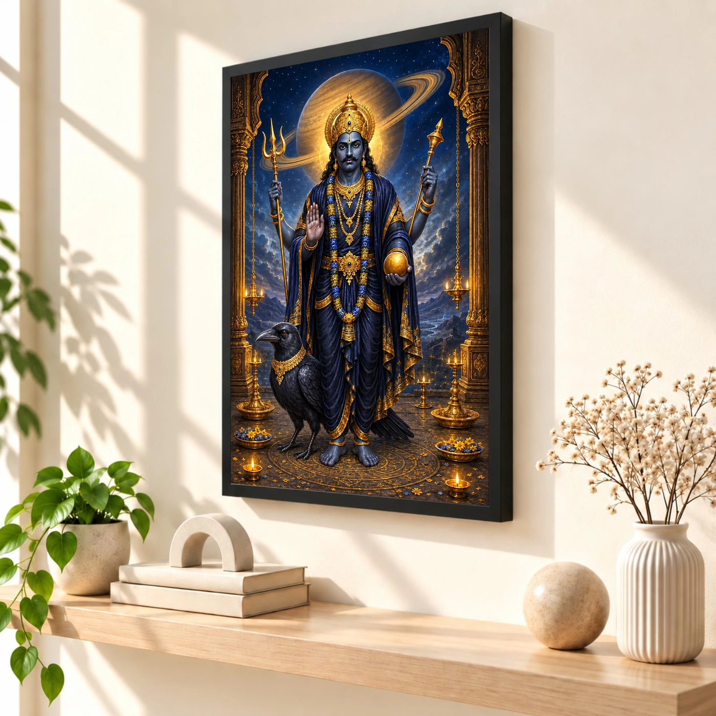 Shani Dev Crow Vahana Cosmic Photo Frame, view 2