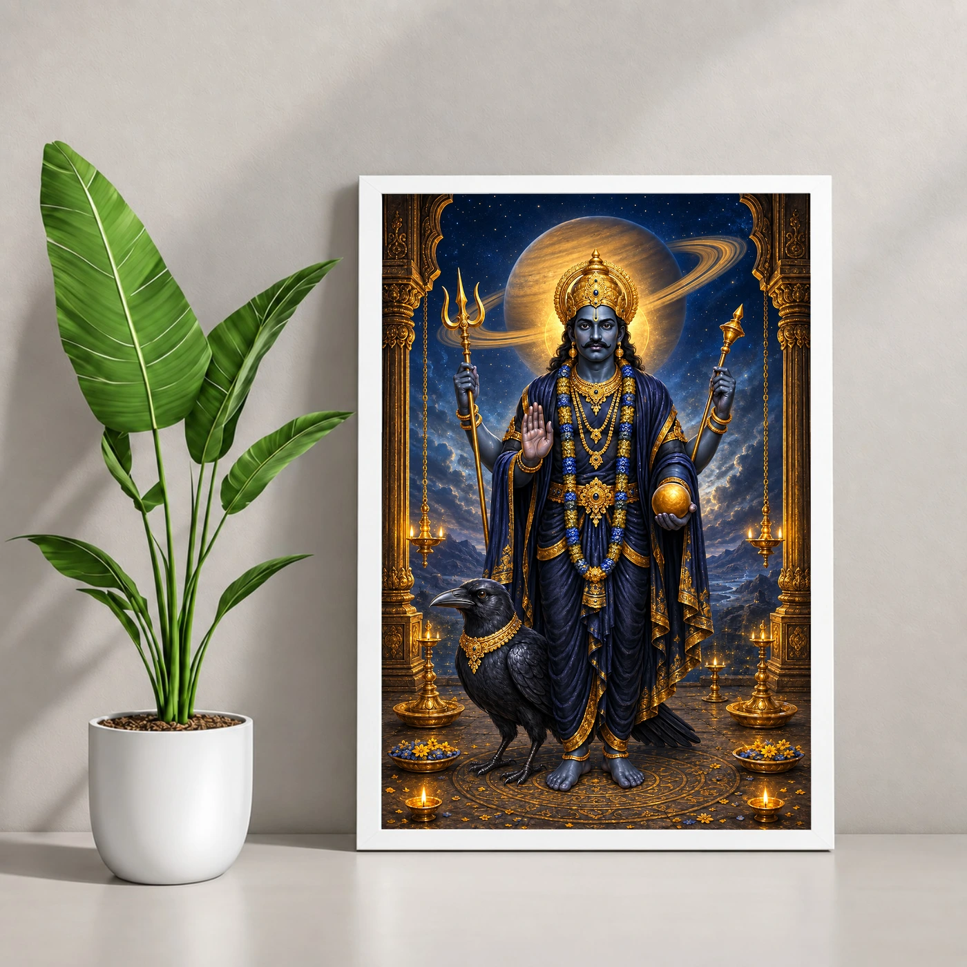 Shani Dev Crow Vahana Cosmic Photo Frame, view 4