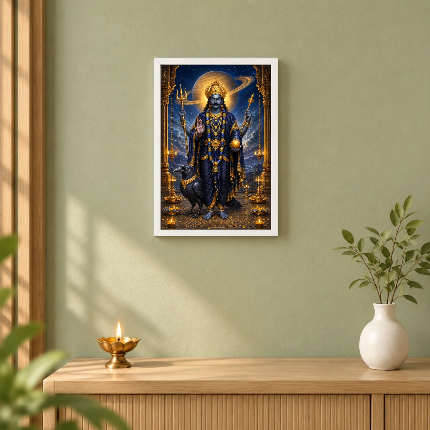 Shani Dev Crow Vahana Cosmic Photo Frame, view 6