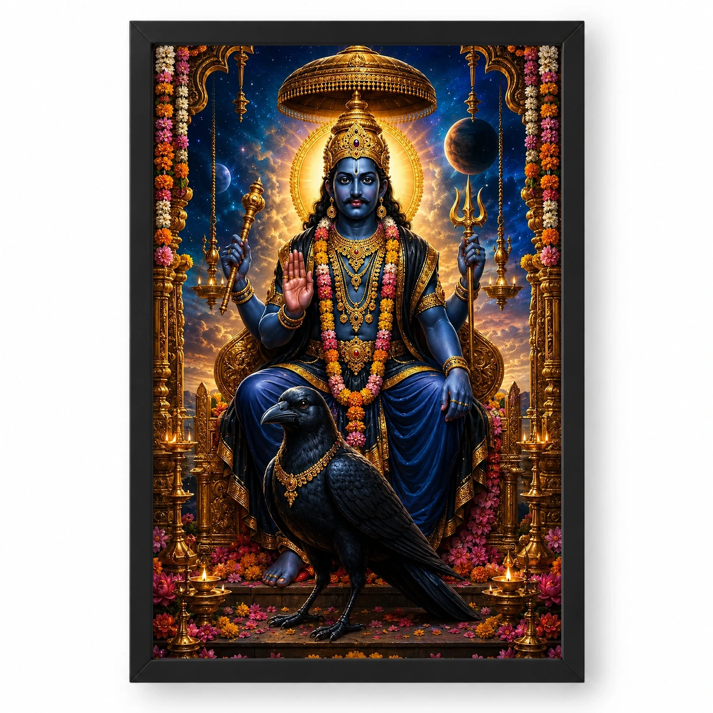 Shani Dev Grand Festival Flower Decoration Photo Frame