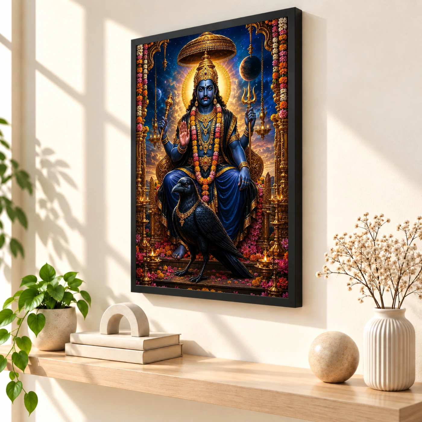 Shani Dev Grand Festival Flower Decoration Photo Frame, view 2