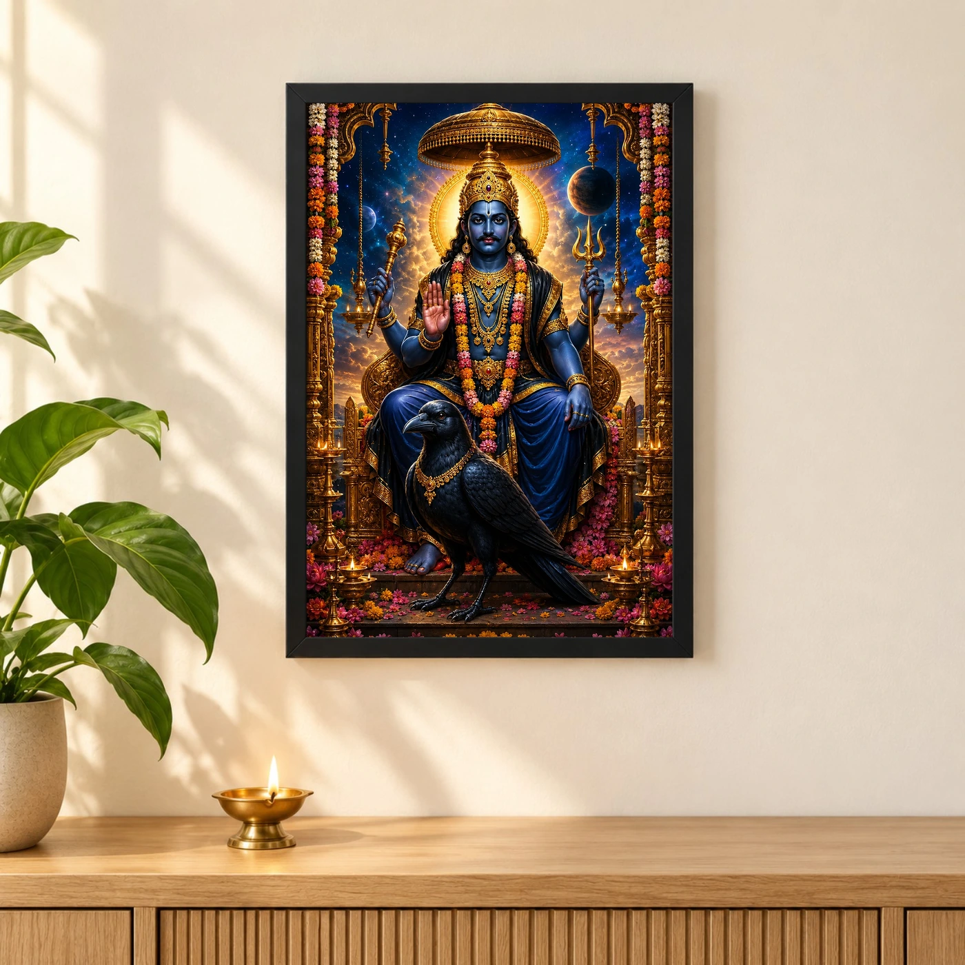 Shani Dev Grand Festival Flower Decoration Photo Frame, view 3