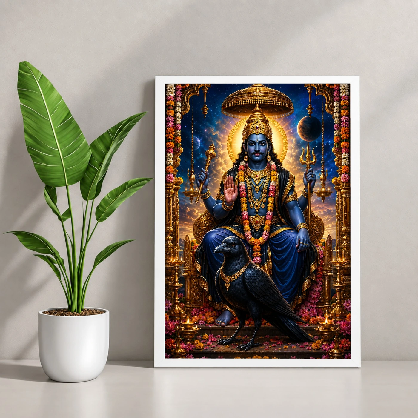 Shani Dev Grand Festival Flower Decoration Photo Frame, view 4