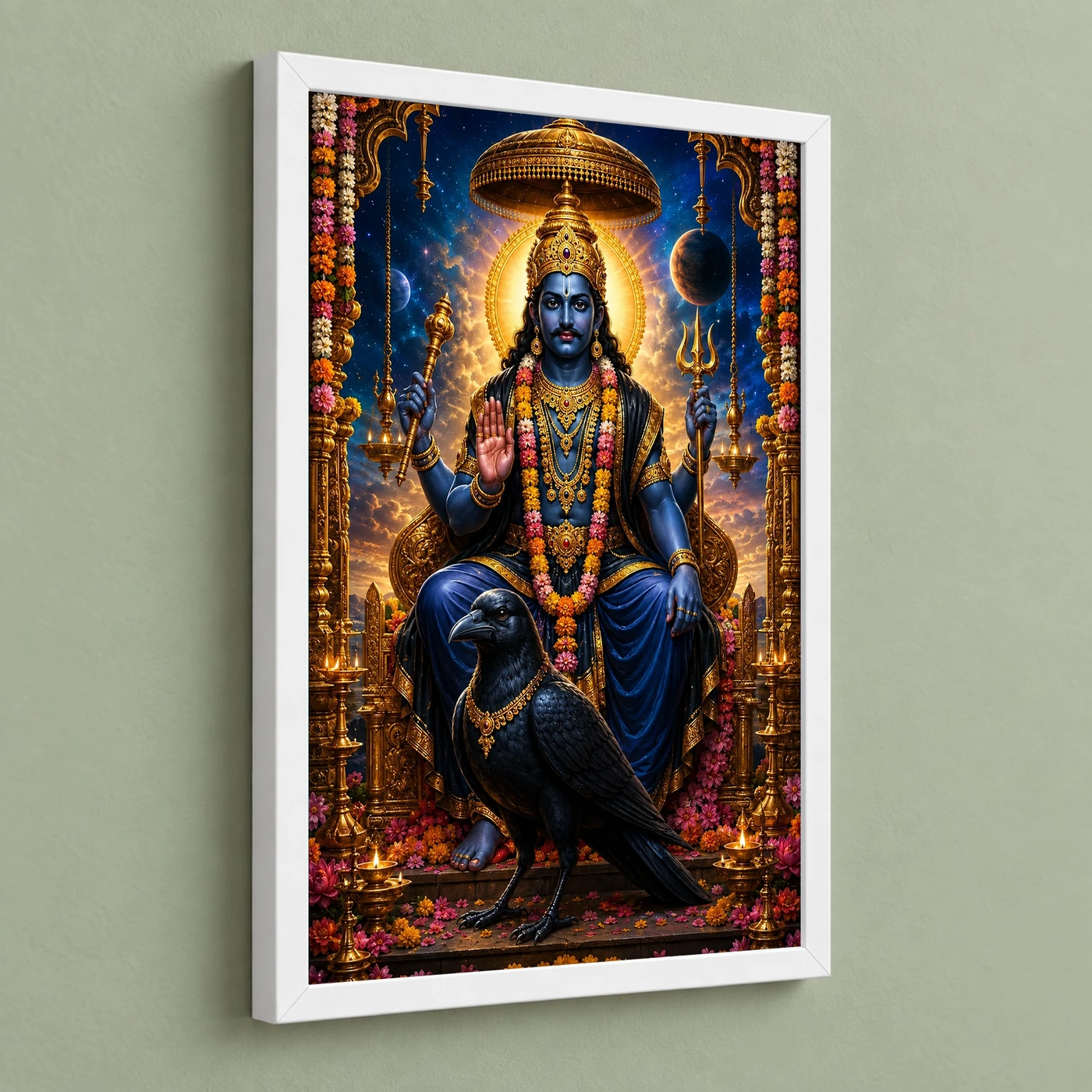 Shani Dev Grand Festival Flower Decoration Photo Frame, view 5