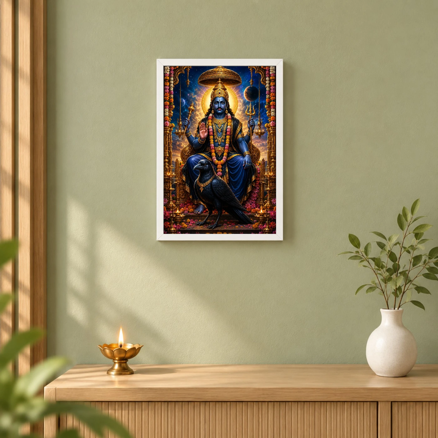 Shani Dev Grand Festival Flower Decoration Photo Frame, view 6