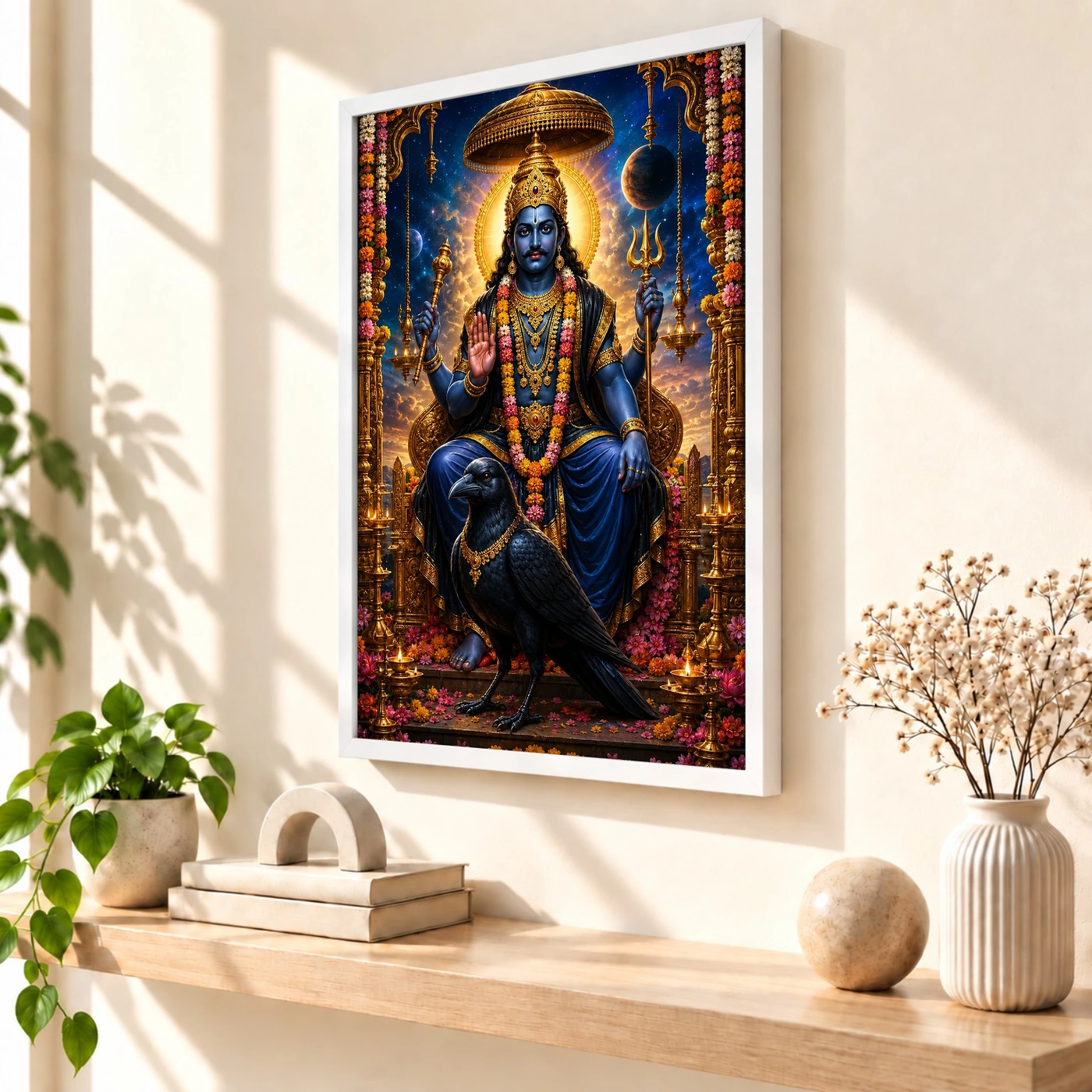 Shani Dev Grand Festival Flower Decoration Photo Frame, view 7