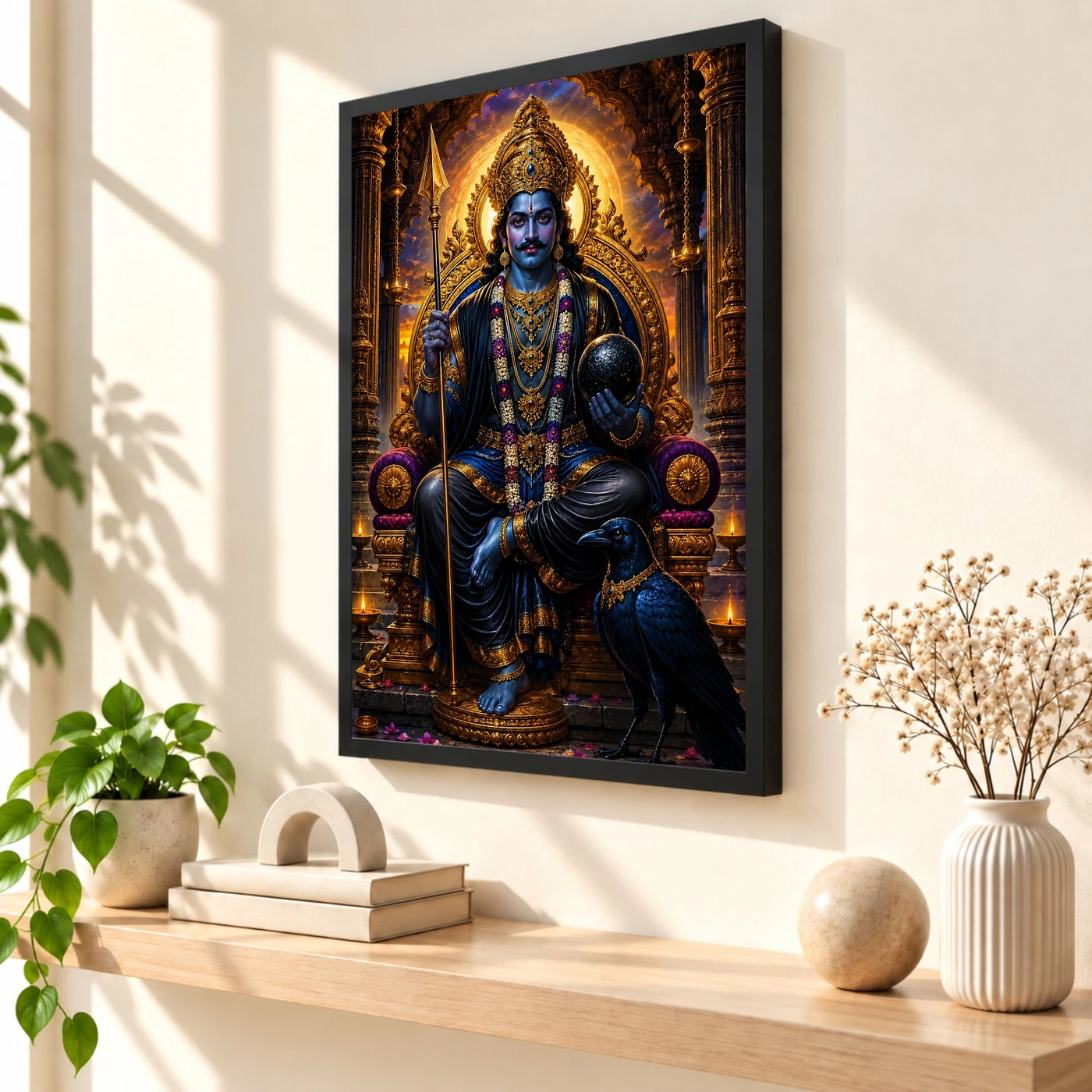 Shani Dev Heritage Temple Architecture Backdrop Photo Frame, view 2