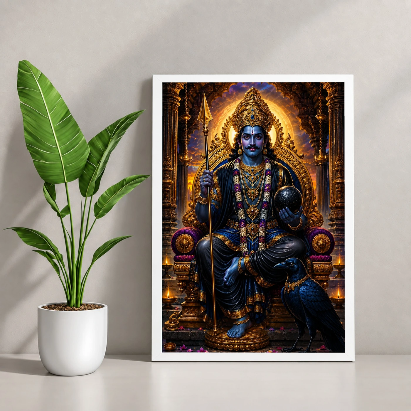 Shani Dev Heritage Temple Architecture Backdrop Photo Frame, view 4