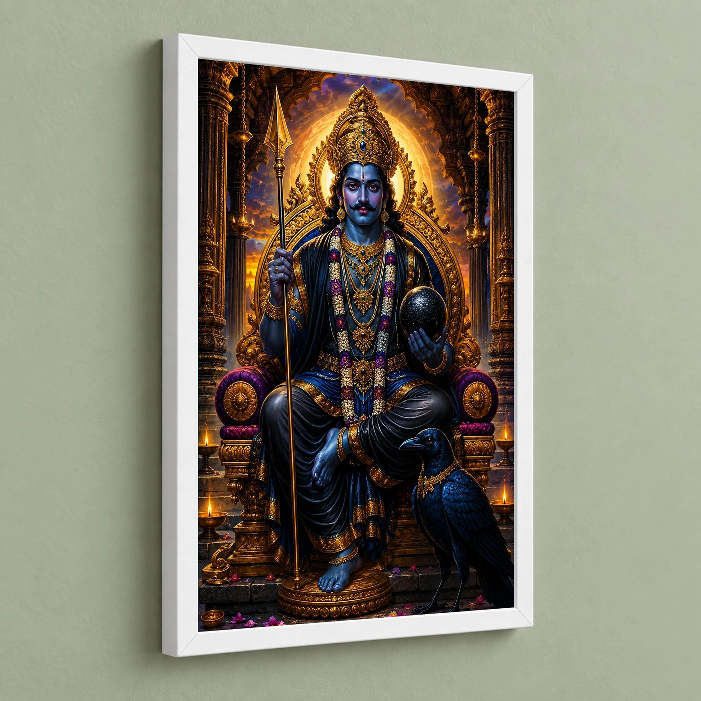 Shani Dev Heritage Temple Architecture Backdrop Photo Frame, view 5