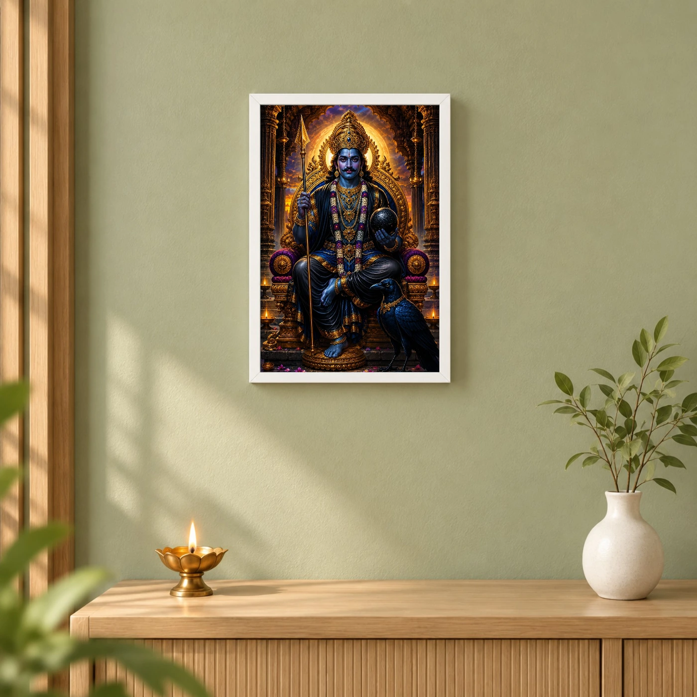 Shani Dev Heritage Temple Architecture Backdrop Photo Frame, view 6