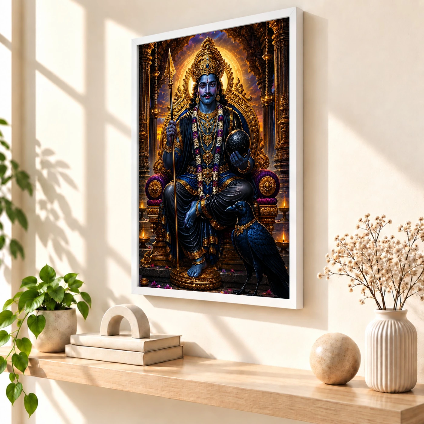 Shani Dev Heritage Temple Architecture Backdrop Photo Frame, view 7