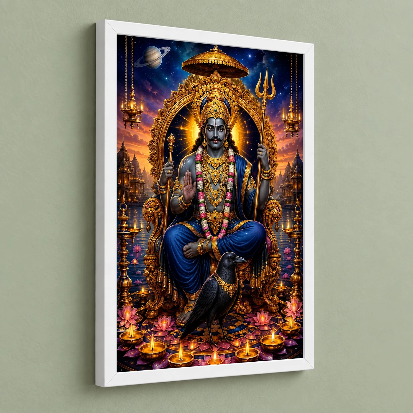 Shani Dev Lotus And Diya Radiance Photo Frame, view 5