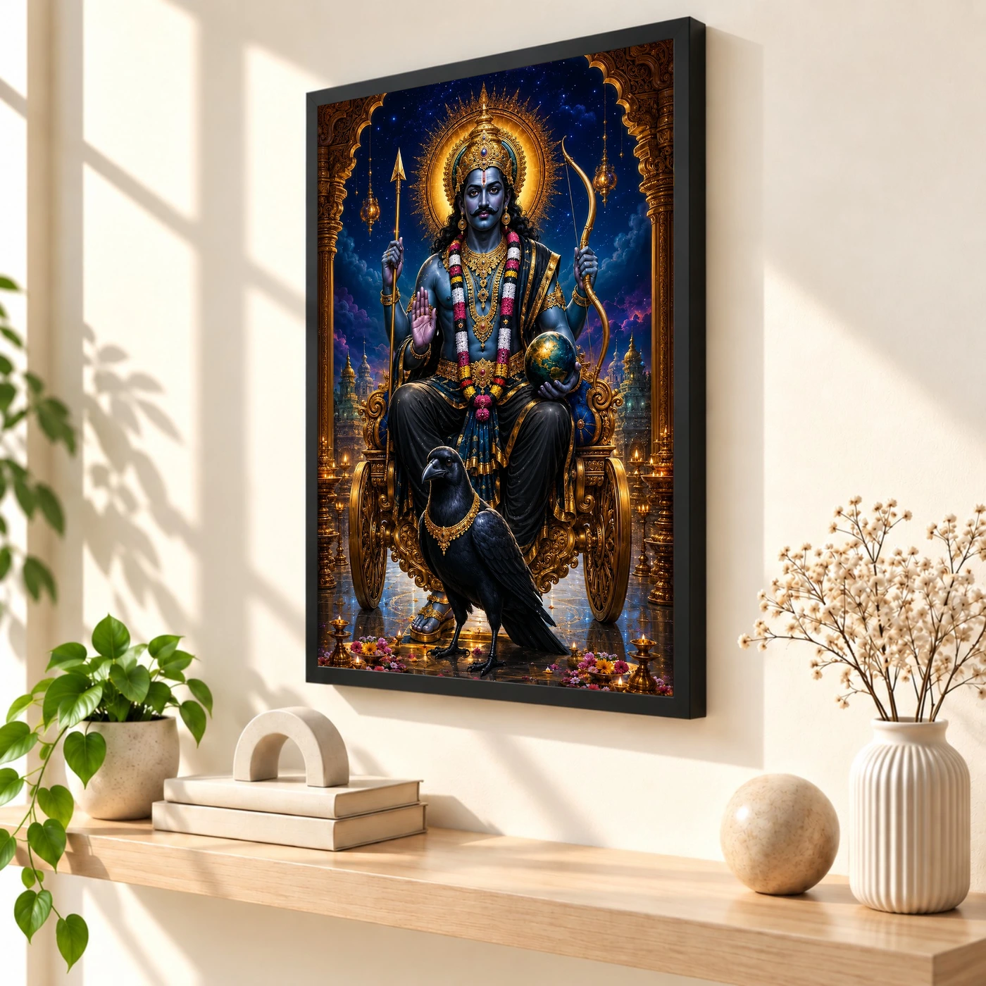 Shani Dev Royal Jewel-Toned Portrait Photo Frame, view 2