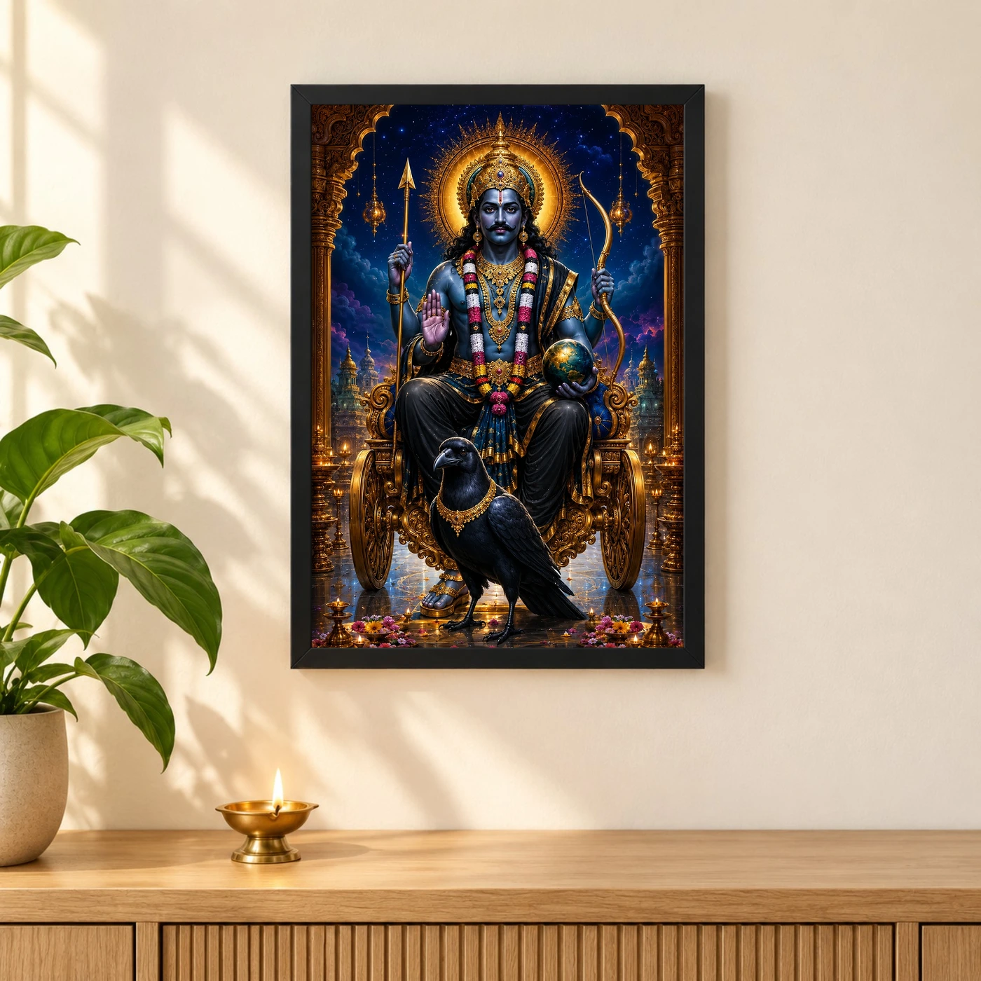 Shani Dev Royal Jewel-Toned Portrait Photo Frame, view 3