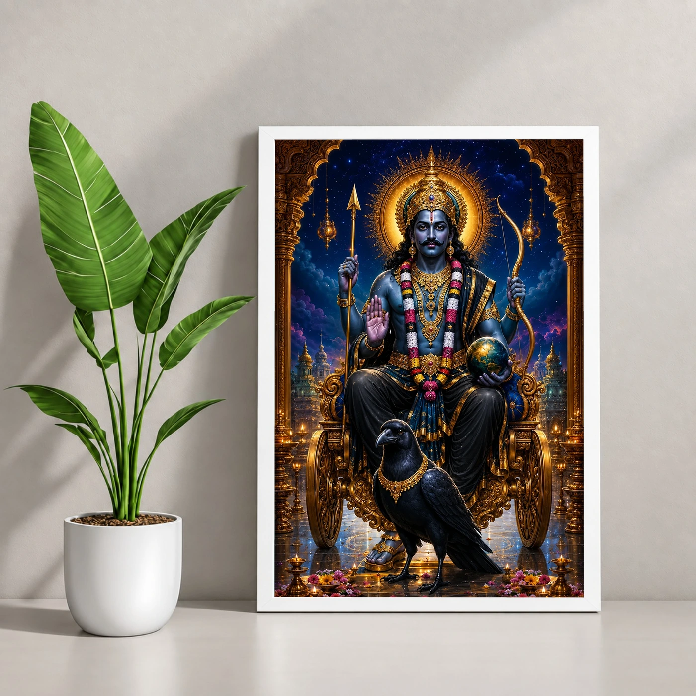 Shani Dev Royal Jewel-Toned Portrait Photo Frame, view 4