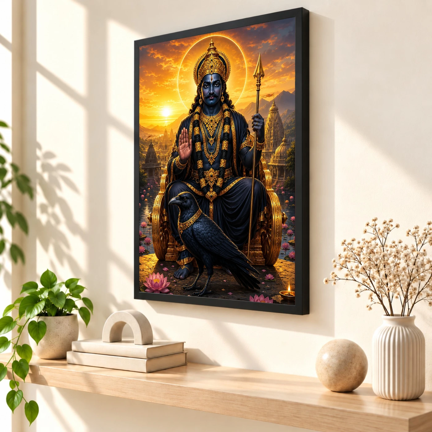 Shani Dev Serene Sunrise Blessing Photo Frame, view 2