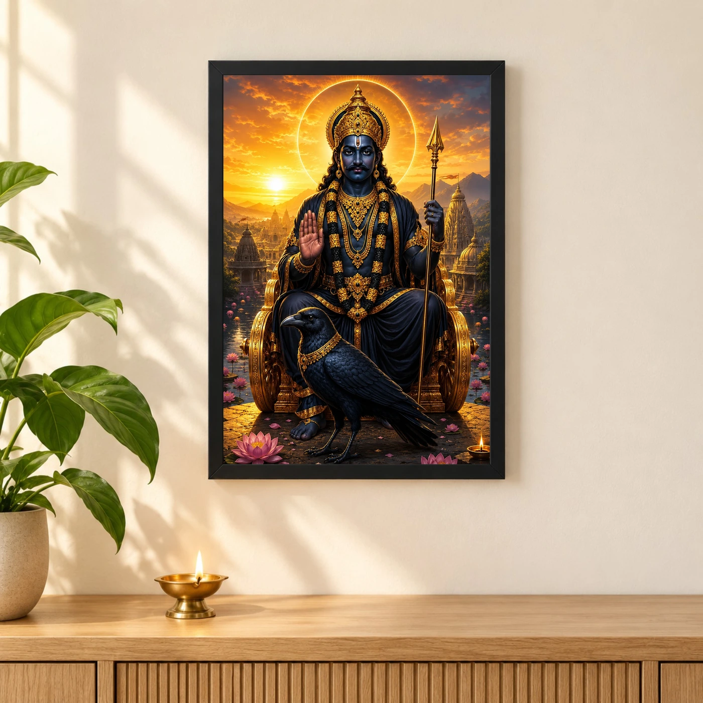 Shani Dev Serene Sunrise Blessing Photo Frame, view 3